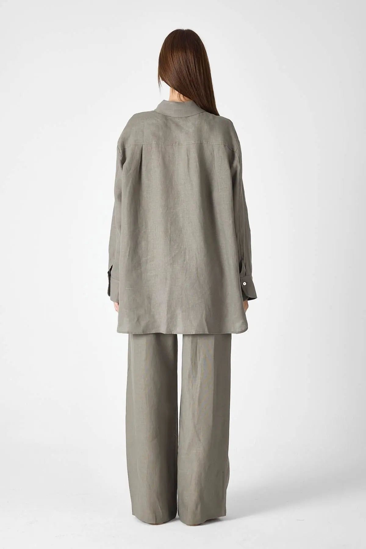 Pure Linen 100% Linen Oversize Shirt - Khaki, photo 5