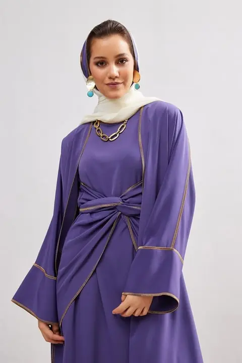 New Line Abaya Dress Set - Lavender, photo 3