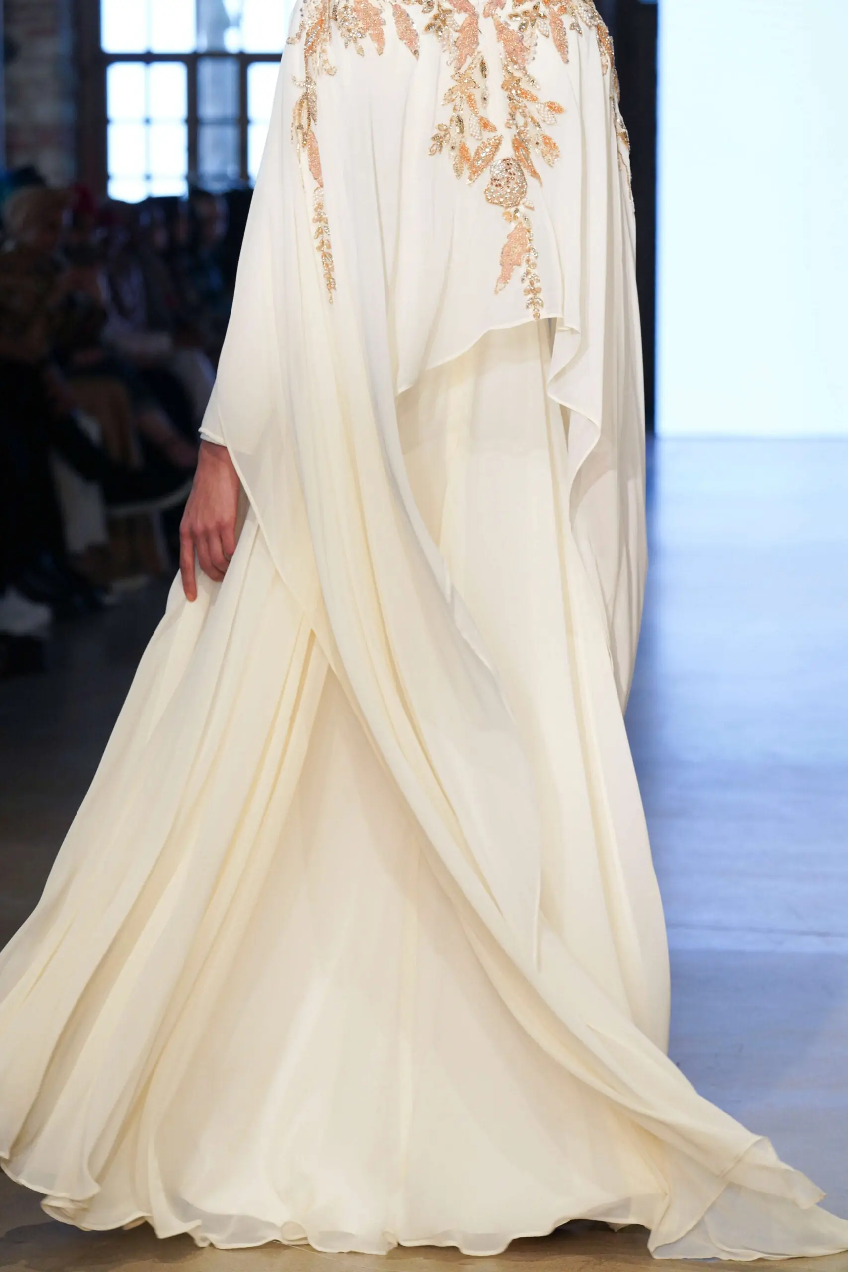 Hidden Strength Balcanian Embellished Cape Gown – White, photo 3