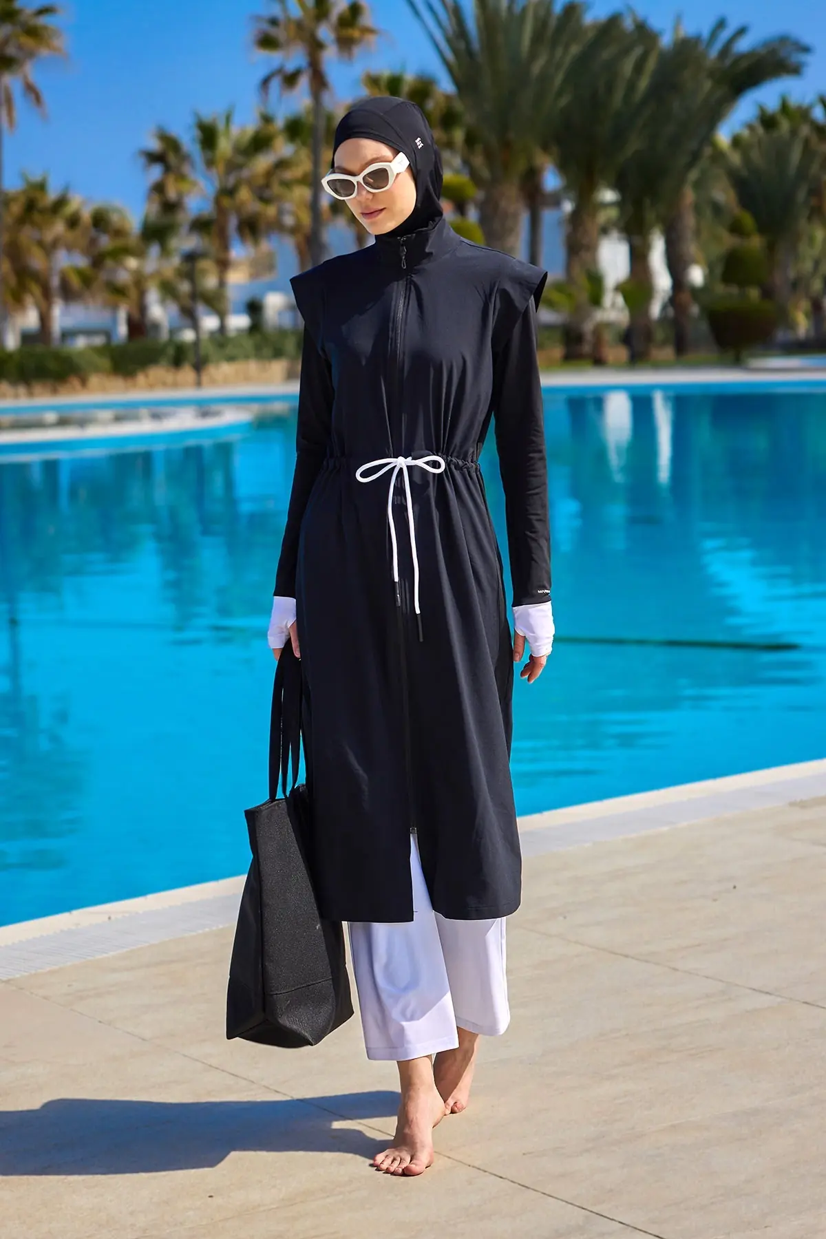 Black Full Coverage Islamic Swimwear Burkini Set M2501-2, photo 2