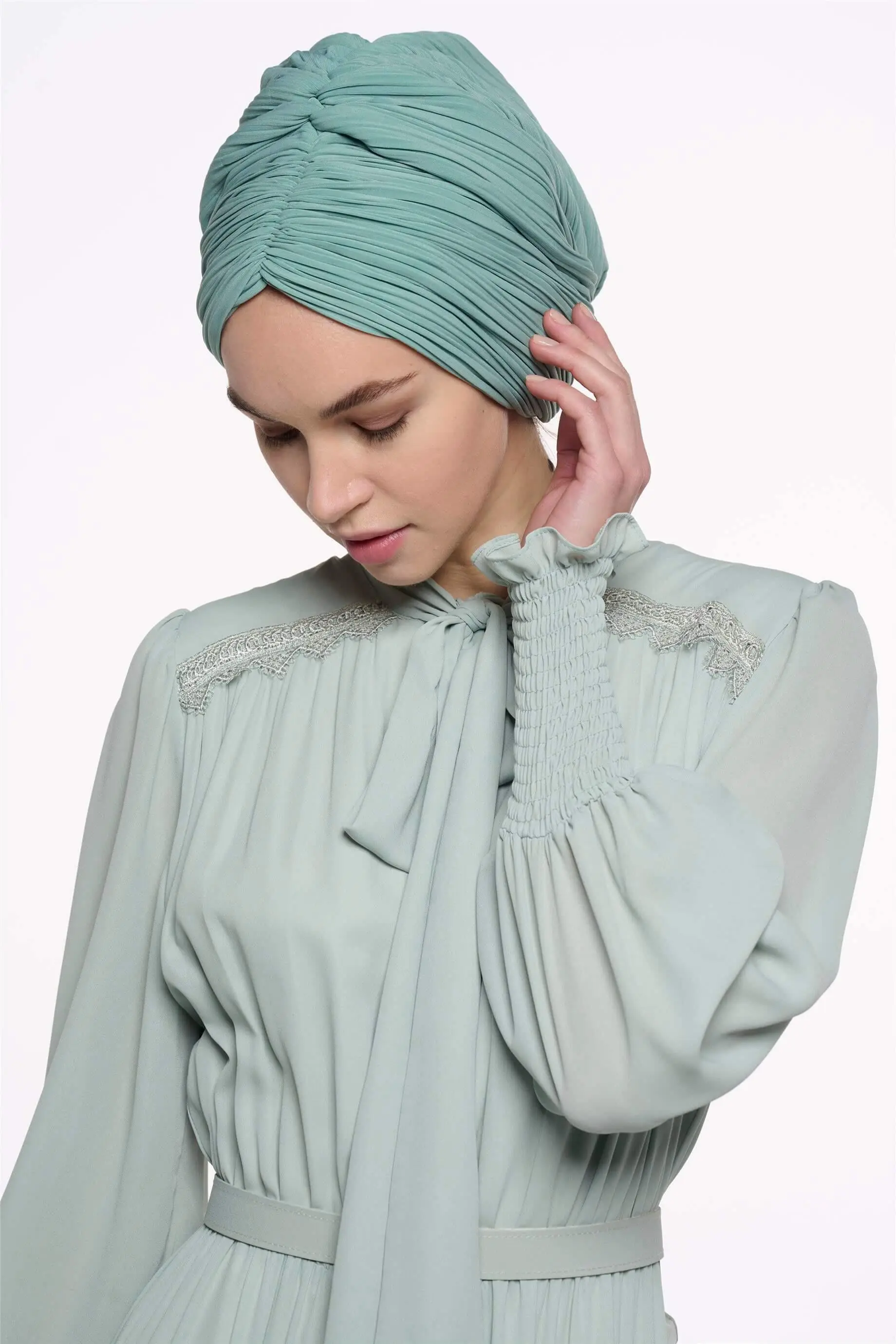Cross-Wrap Bonnet – Mint, photo 2