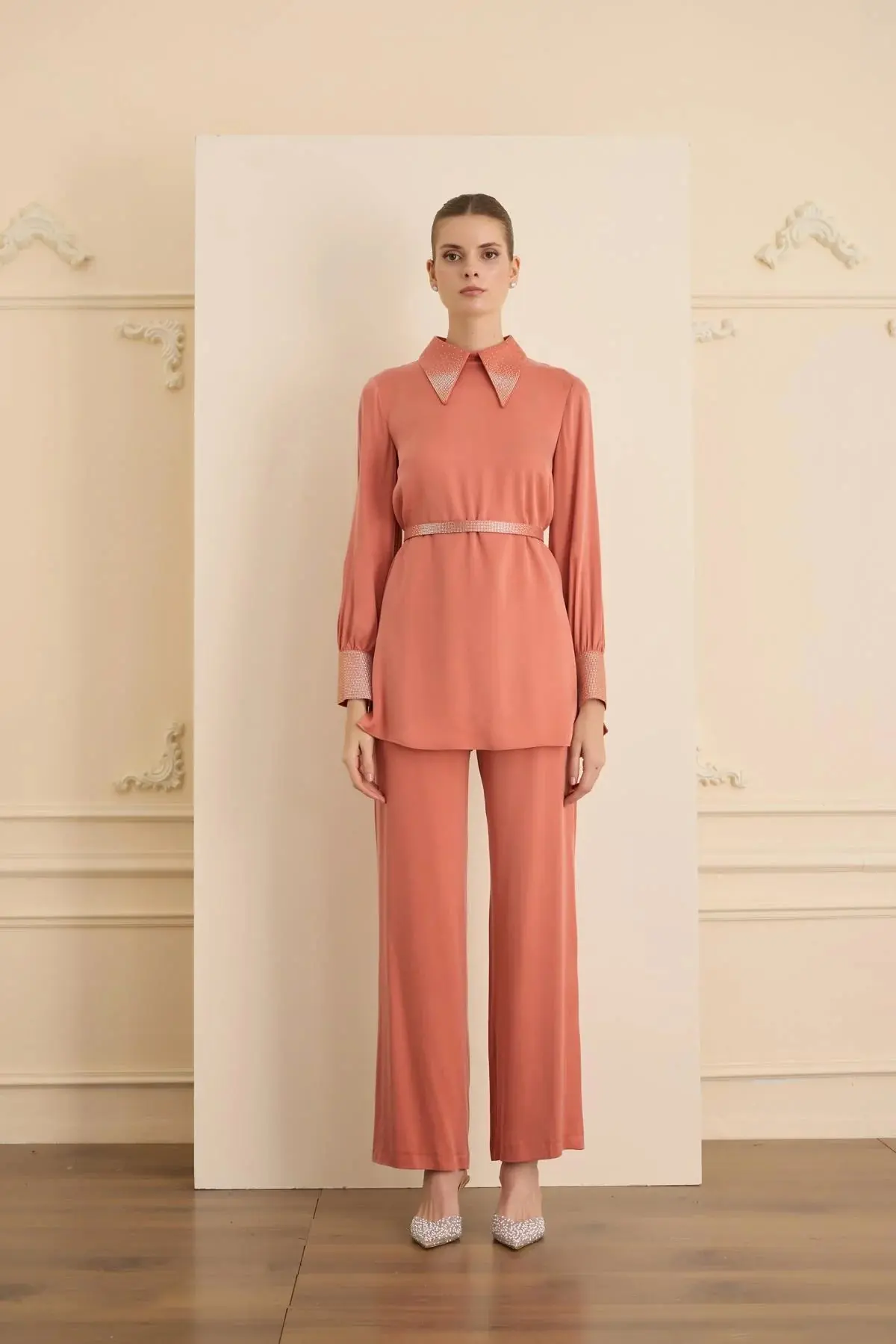 Splendid Embellished Collar Blouse – Copper