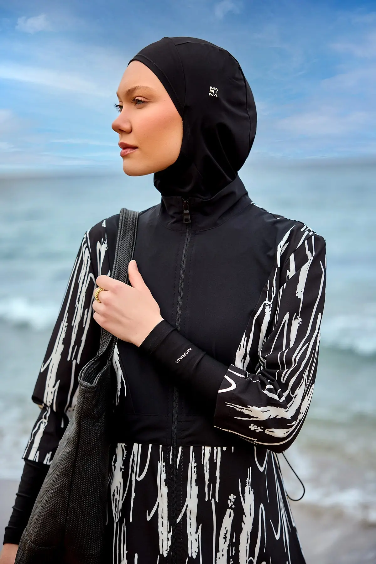Black Full Coverage Swimwear Burkini Set M2504, photo 4