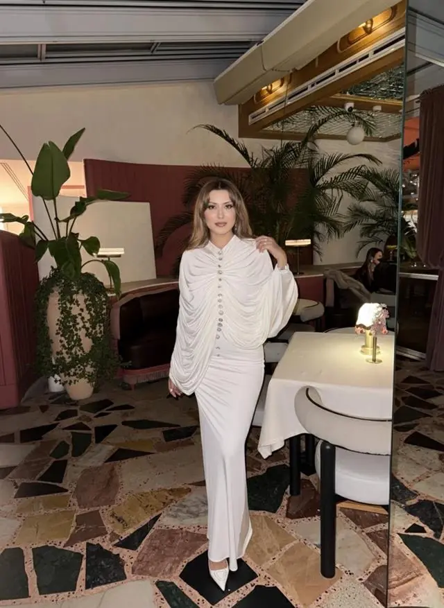 Eirene Draped Dress - Ivory, photo 6