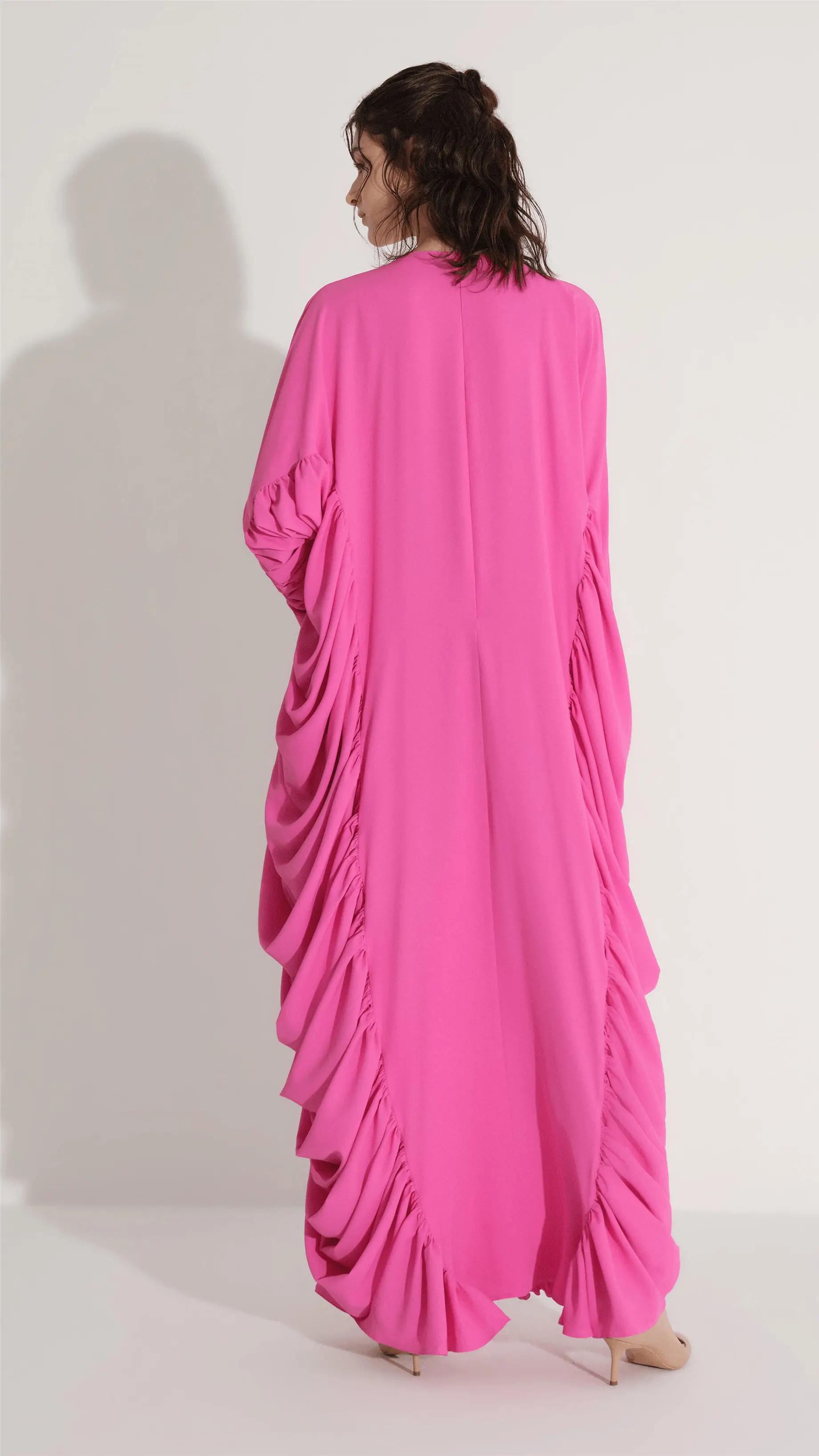 Ruched Kaftan Dress – Fuchsia, photo 4