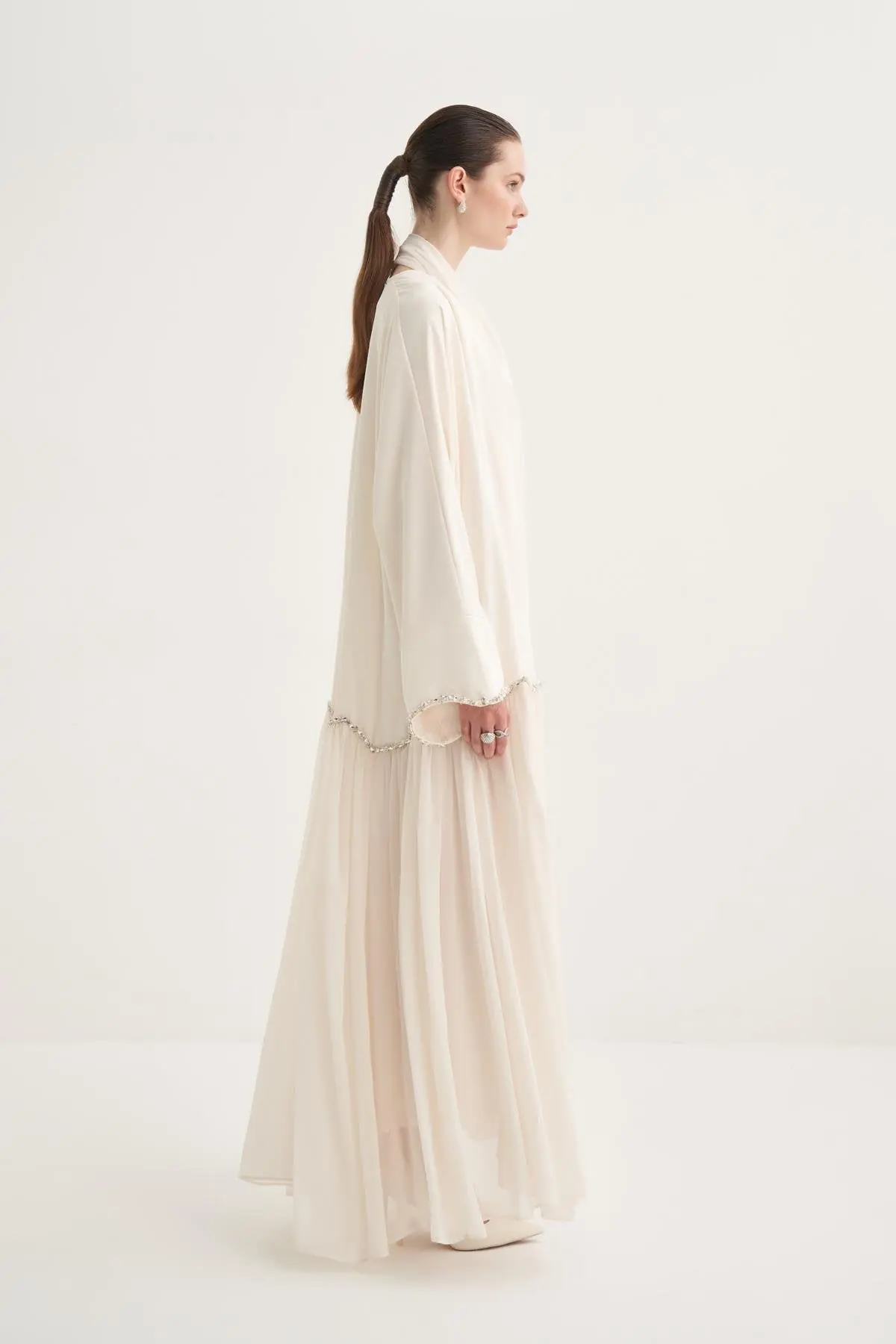 Lina Crystal Abaya Beige, photo 4