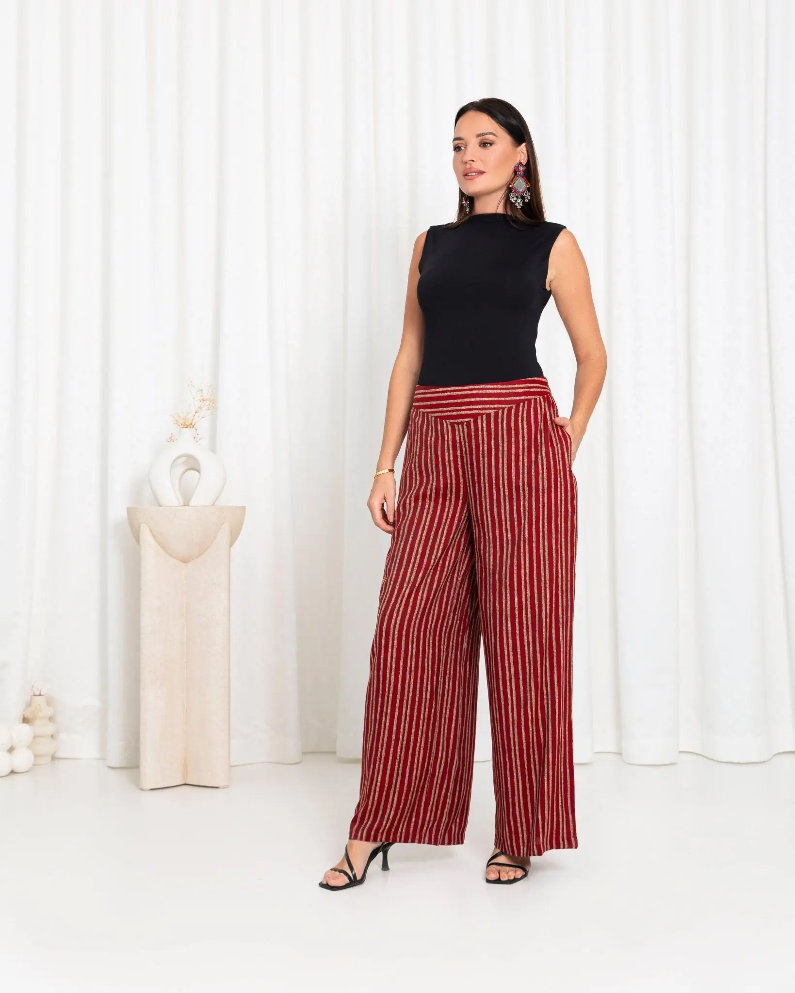 Maroon Stripe Pants, photo 2