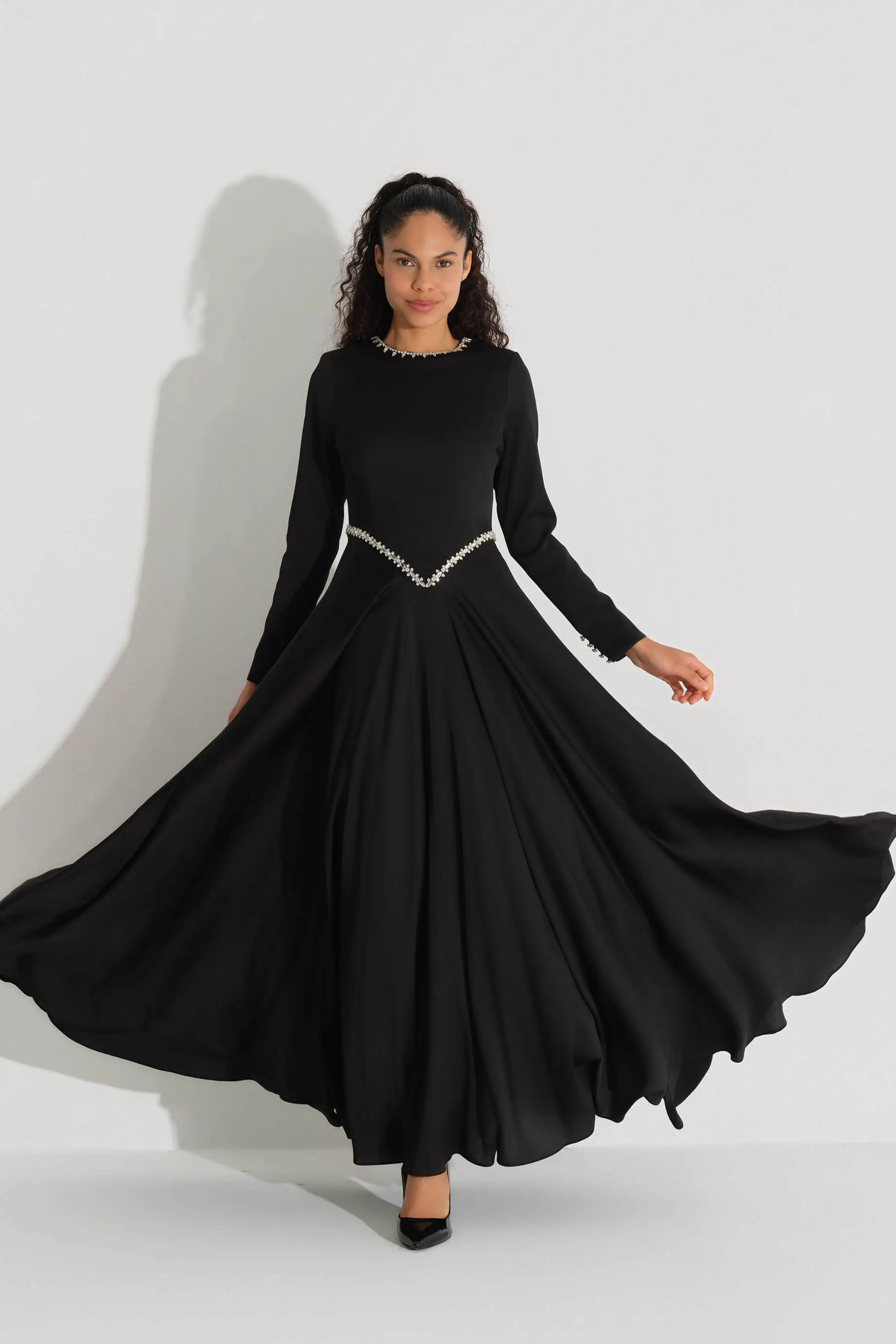 Embellished Belt Detail Dress – Balck, photo 2