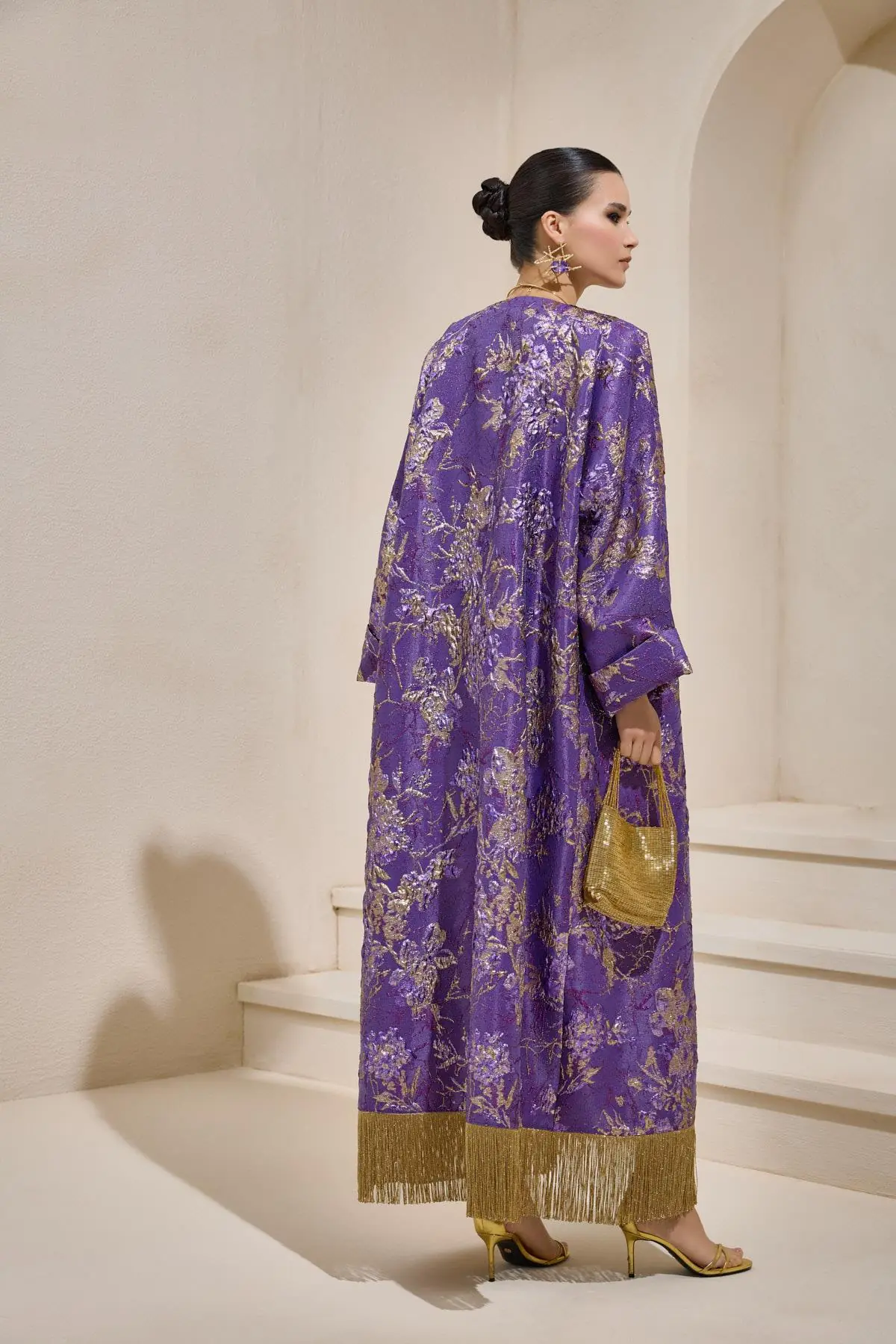 Brocade Abaya – Purple, photo 2