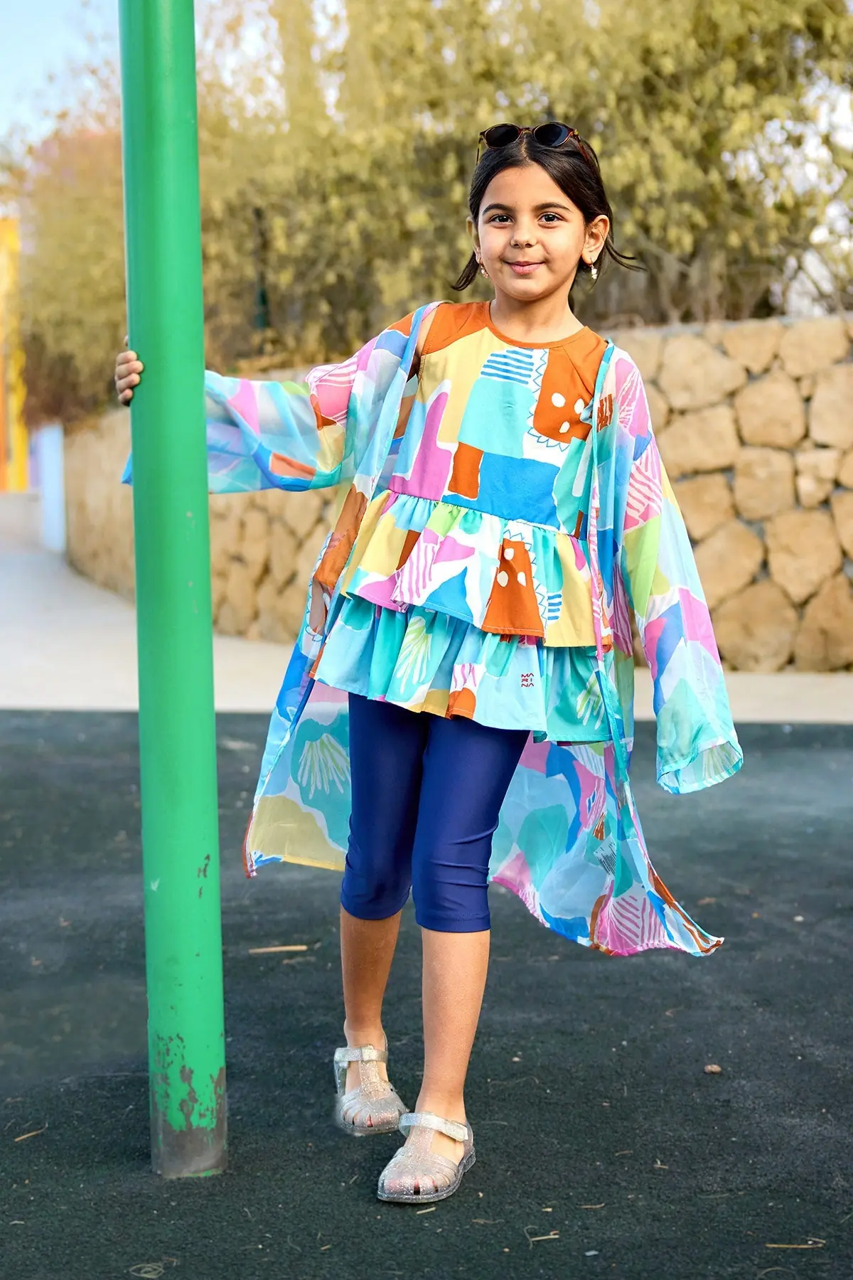 Marina Kids Chiffon Beach Cover-Up - Blue, photo 2
