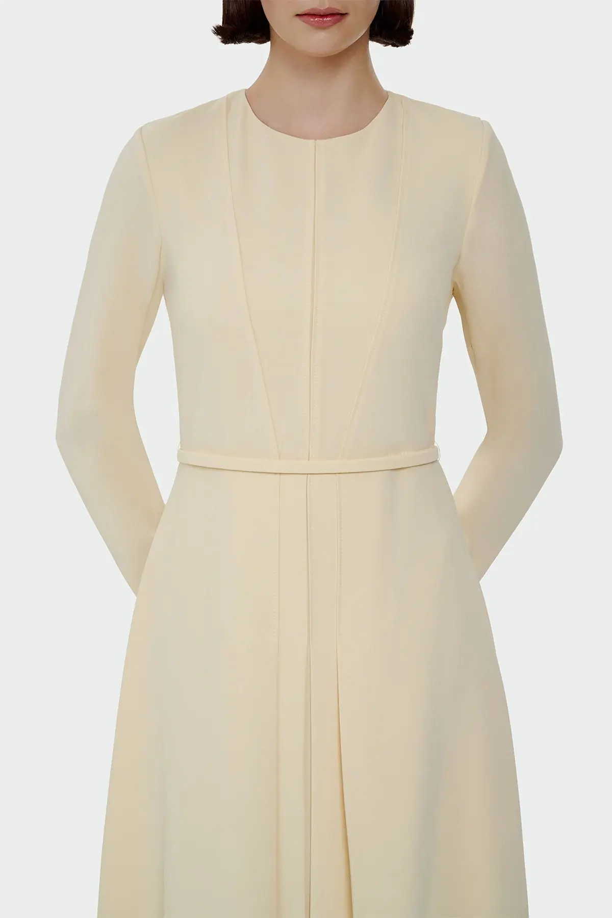 Pleated Belted Maxi Dress – Yellow, photo 2