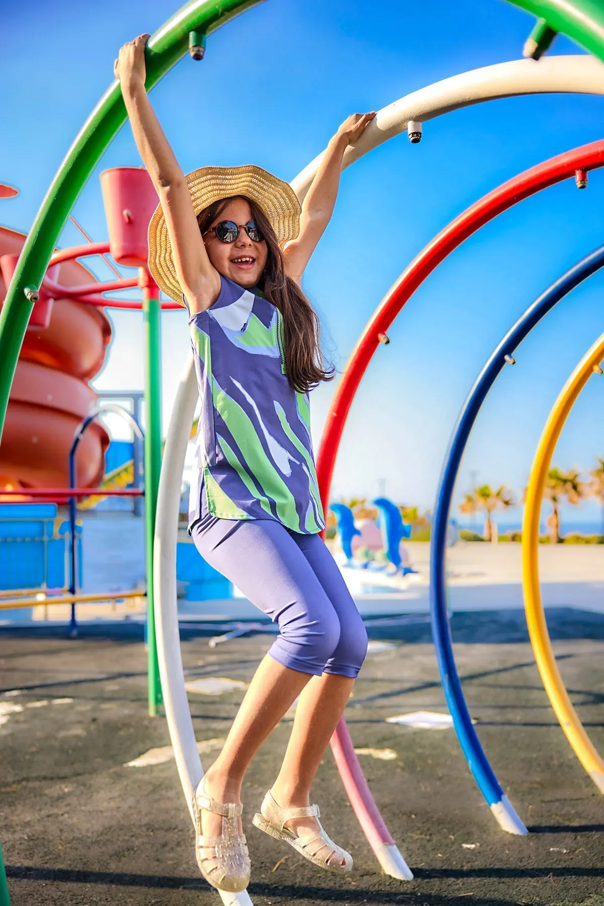 Marina Kids Modest Swimwear - Green/Navy Blue, photo 2