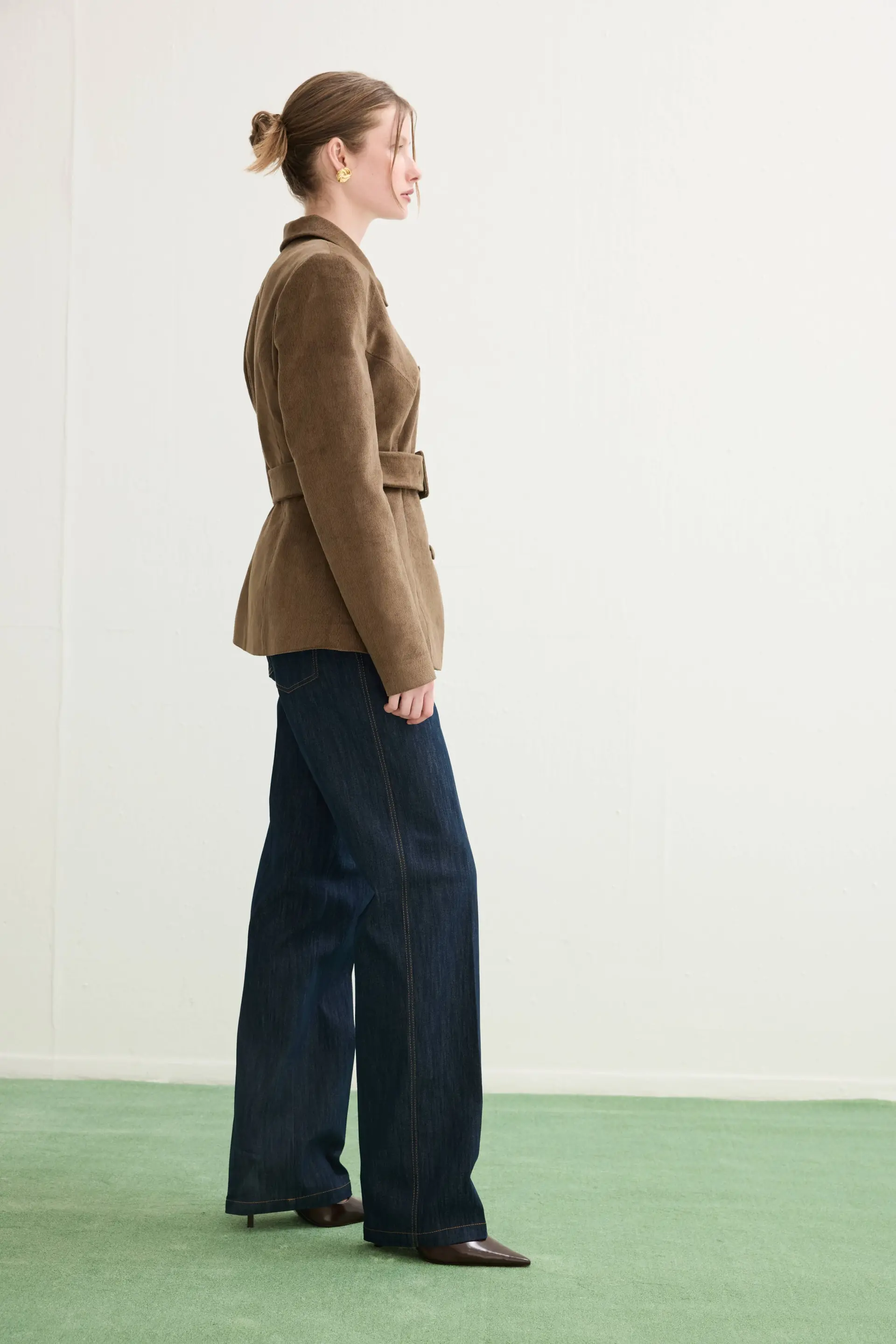 Belted Corduroy Blazer – Mink, photo 3
