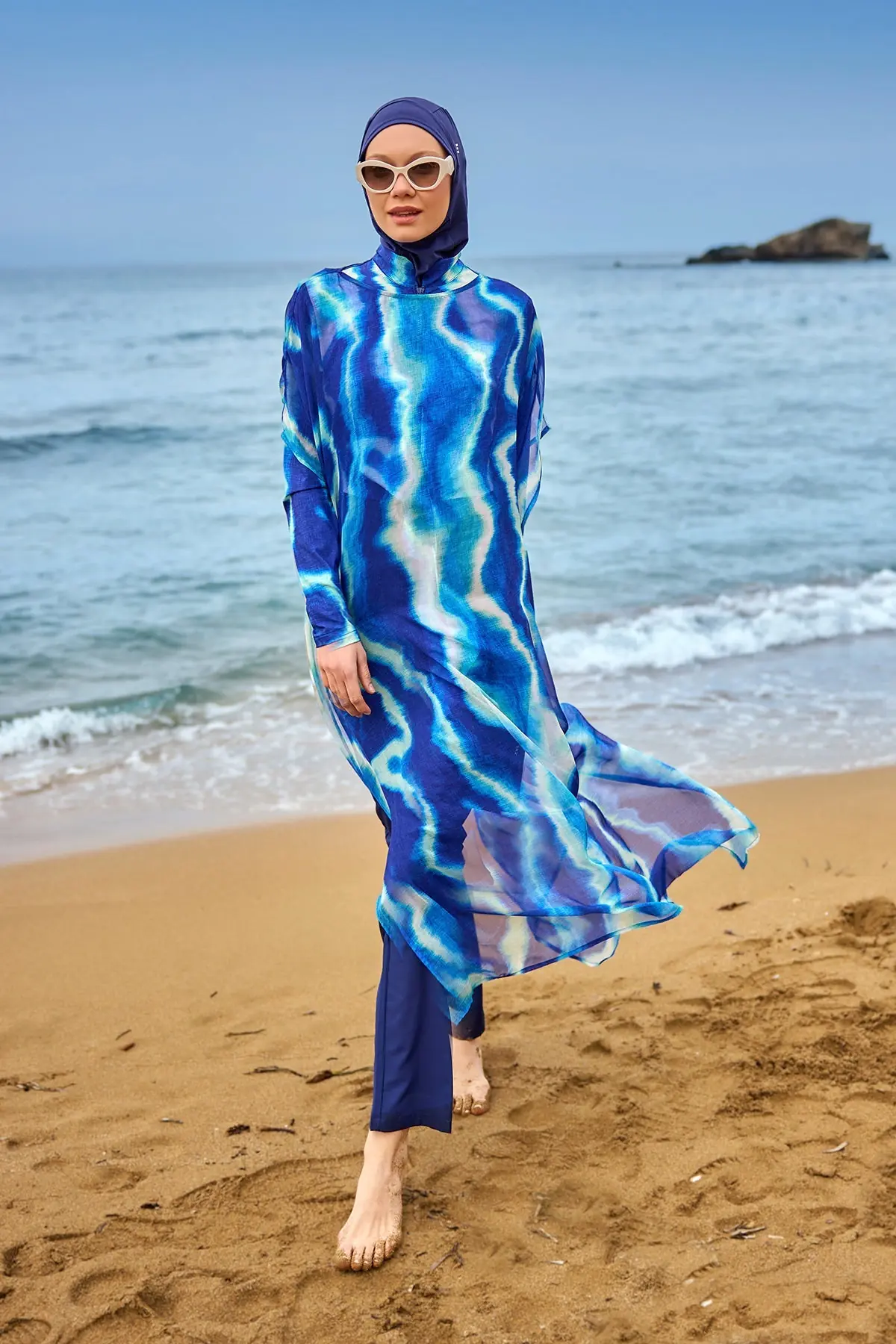 Navy Full Coverage Modest Swimwear Burkini Set M2530-2, photo 8