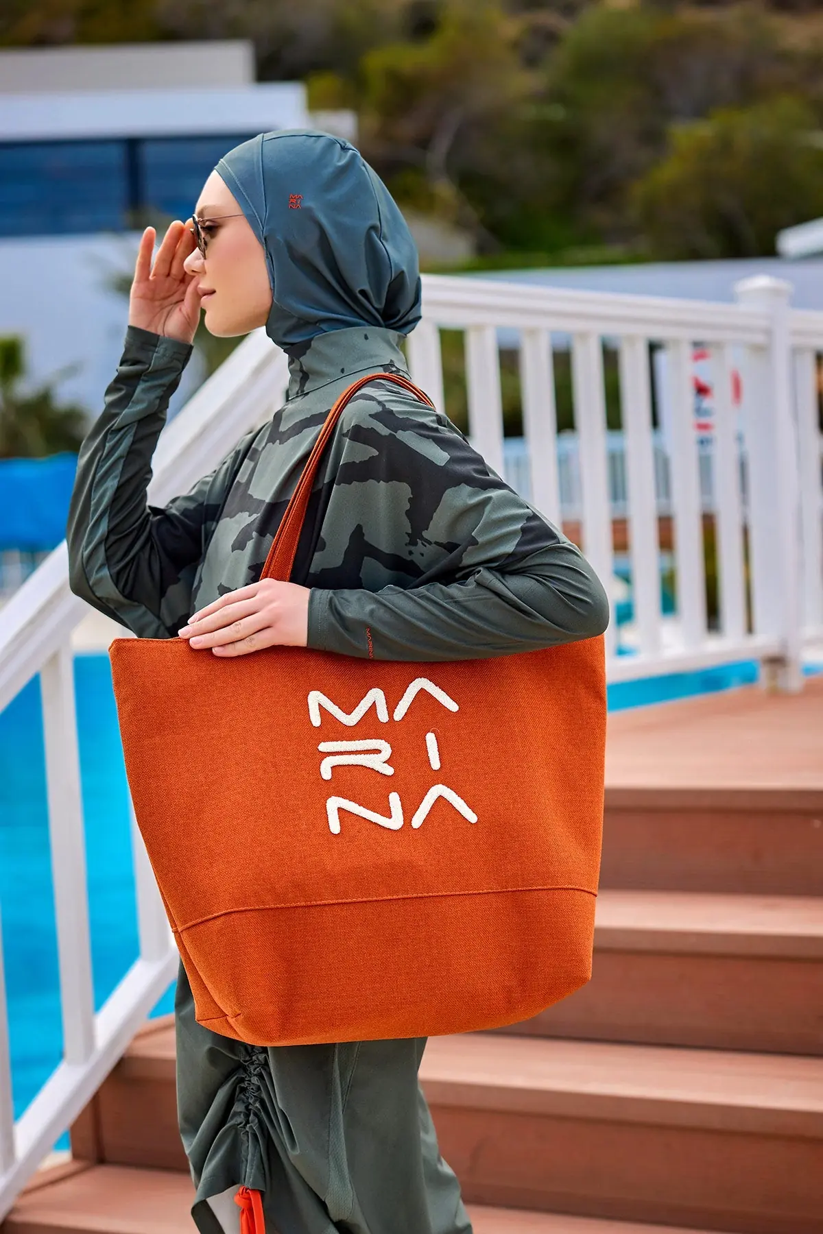 Orange Beach Bag with Zipper CA2501-5, photo 2