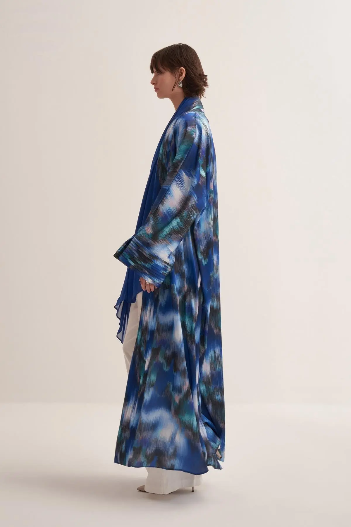 Julie Printed Blue Abaya with Matching Scarf, photo 2
