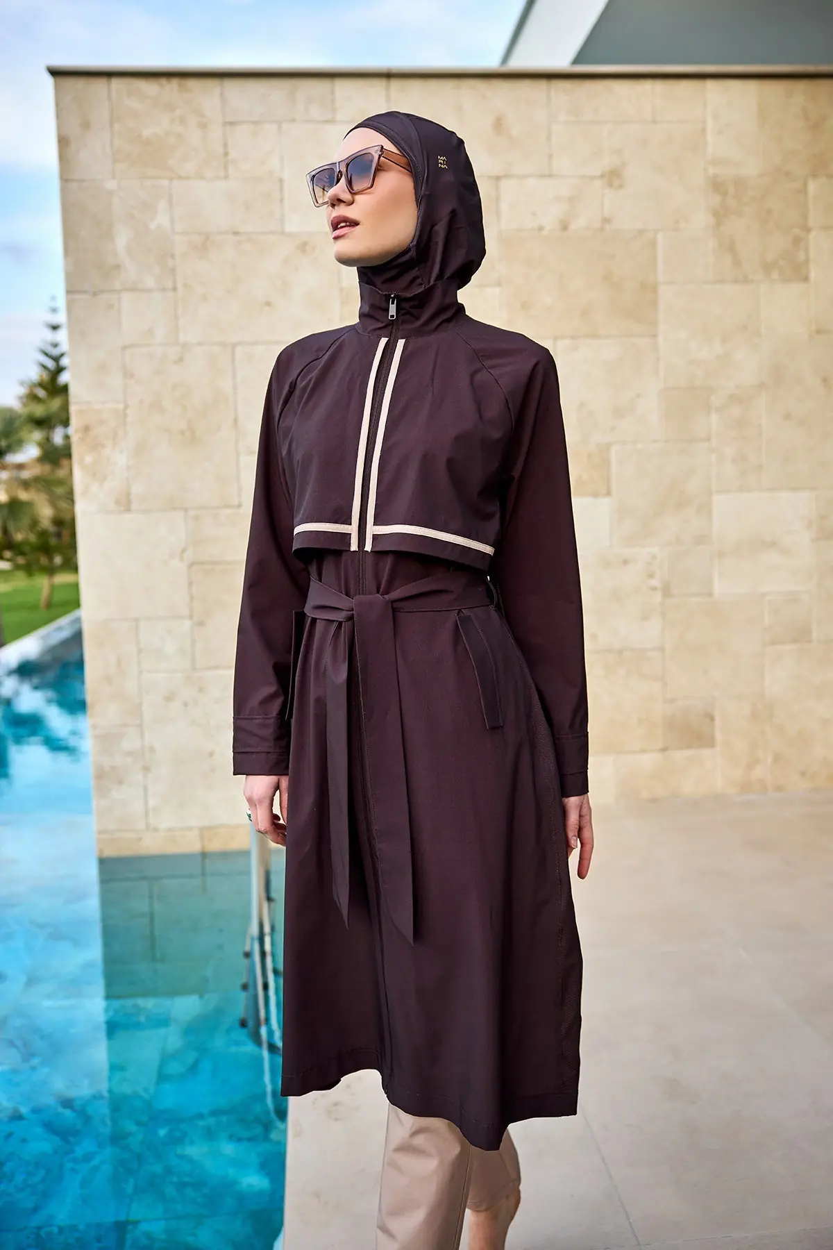 Marina Brown Full Coverage Modest Swimwear Burkini Set M2533, photo 3