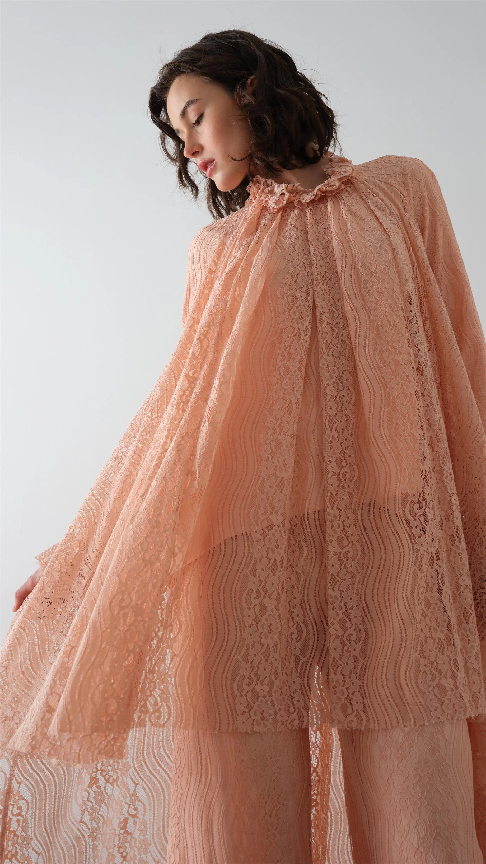 Lace Detailed Pants Set - Salmon, photo 3