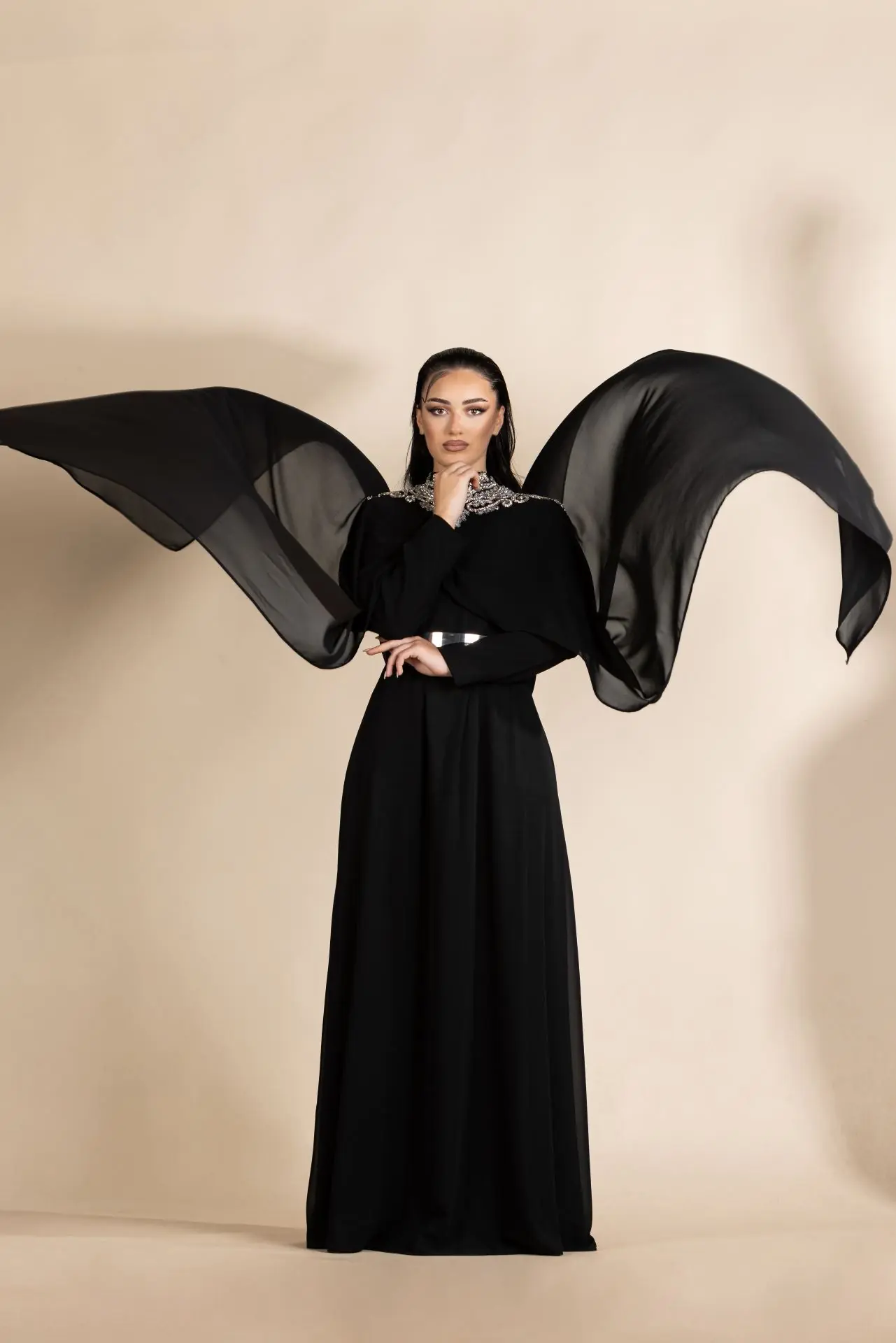 Elegant Unique Gown Abaya – Black, photo 5