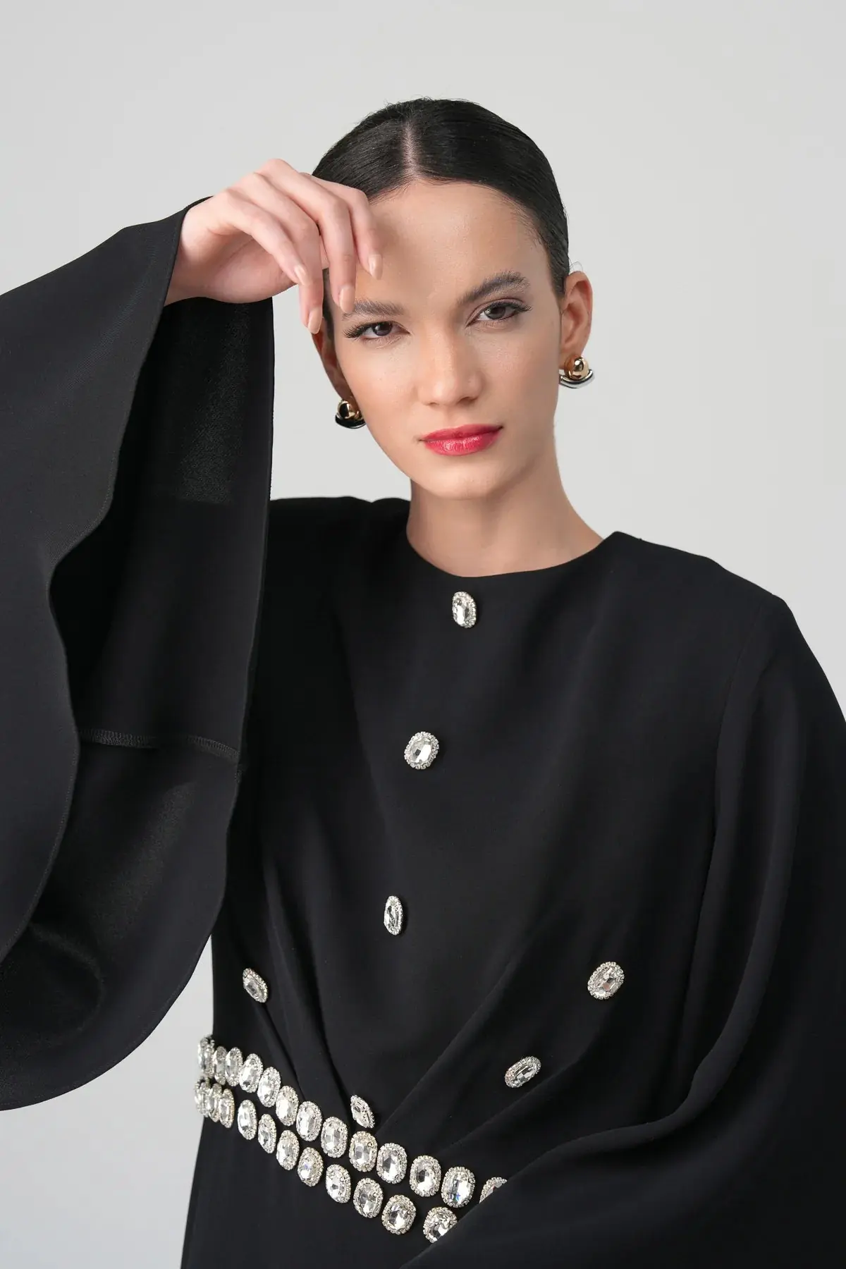 Orlina Pearl-Embellished Dress – Black, photo 3