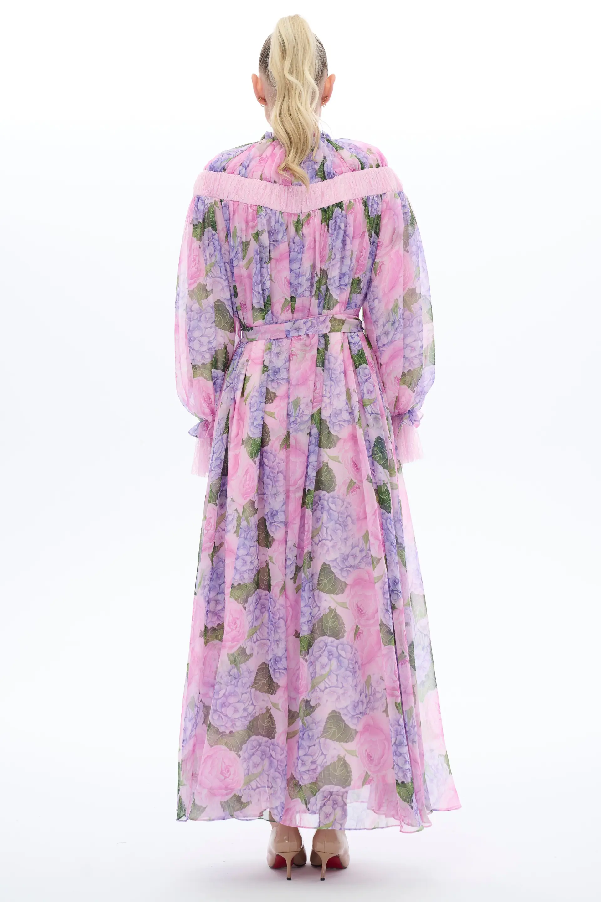 Floral Patterned Ethnic Dress in Lilac, photo 4