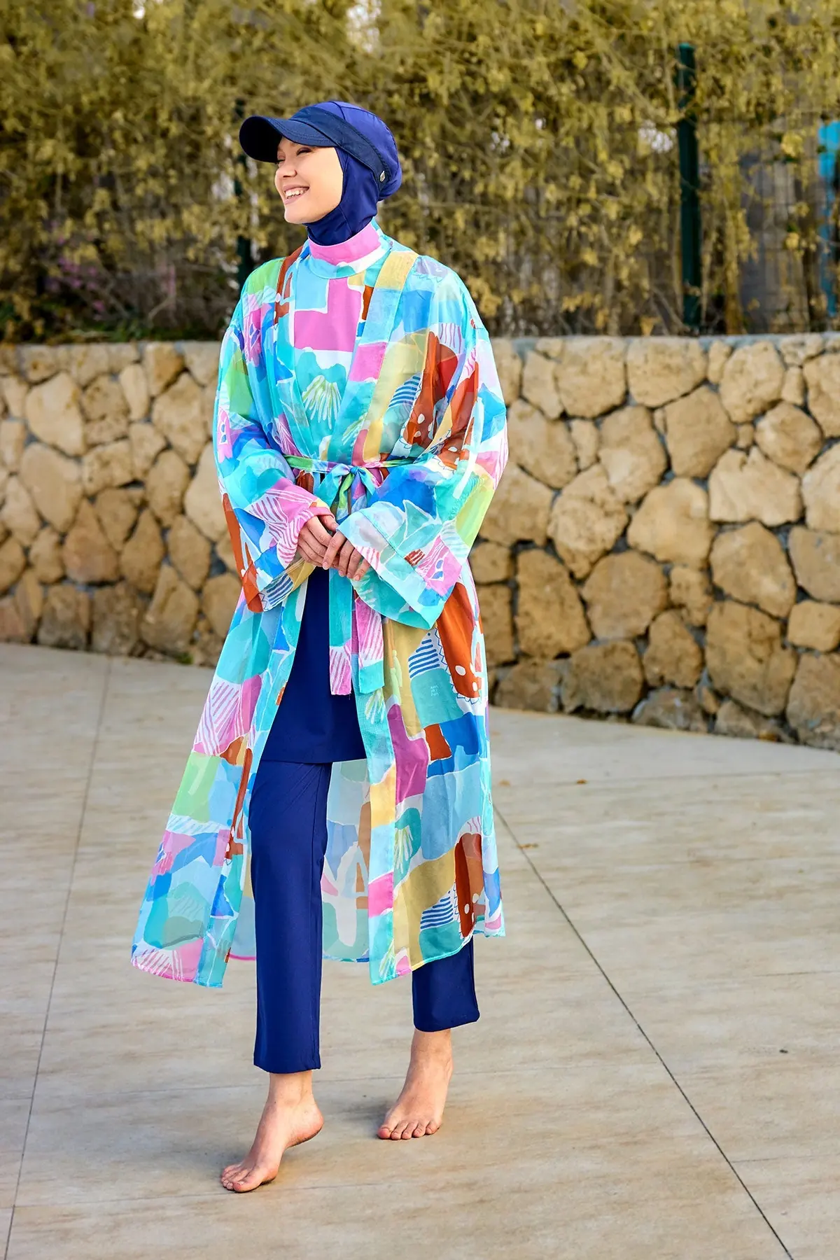 Silky Modest Full Coverage Kimono – Lightweight Elegant Beach Cover P2506, photo 3