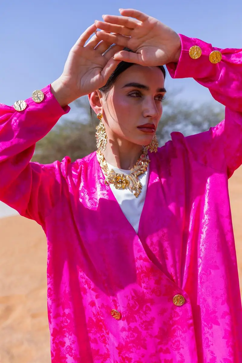Viscose Fuchsia Bloom Abaya, photo 2