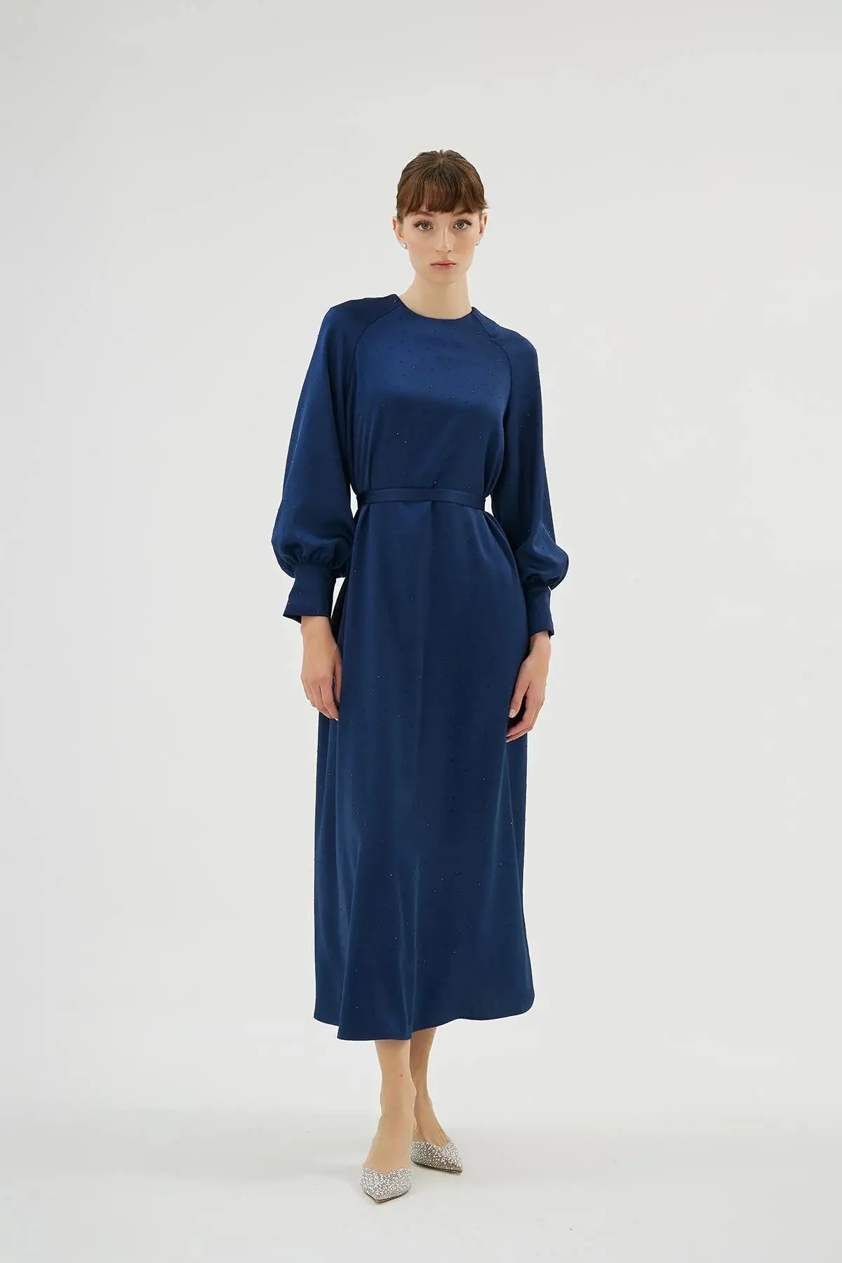 Eliza Embellished Dress – Navy