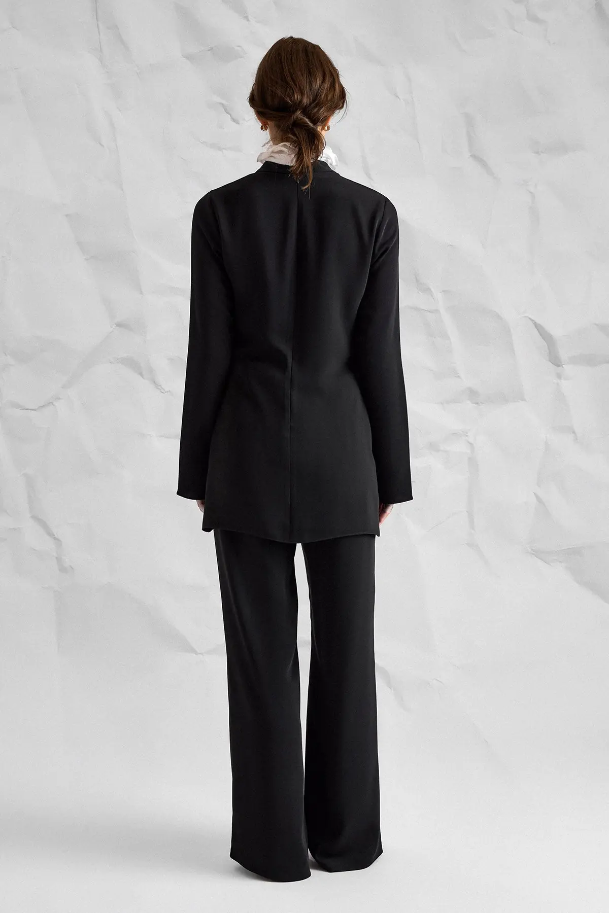 Majesté Atelier No. 01 Asymmetric Tunic & Wide-Leg Trouser Set - Black, photo 5