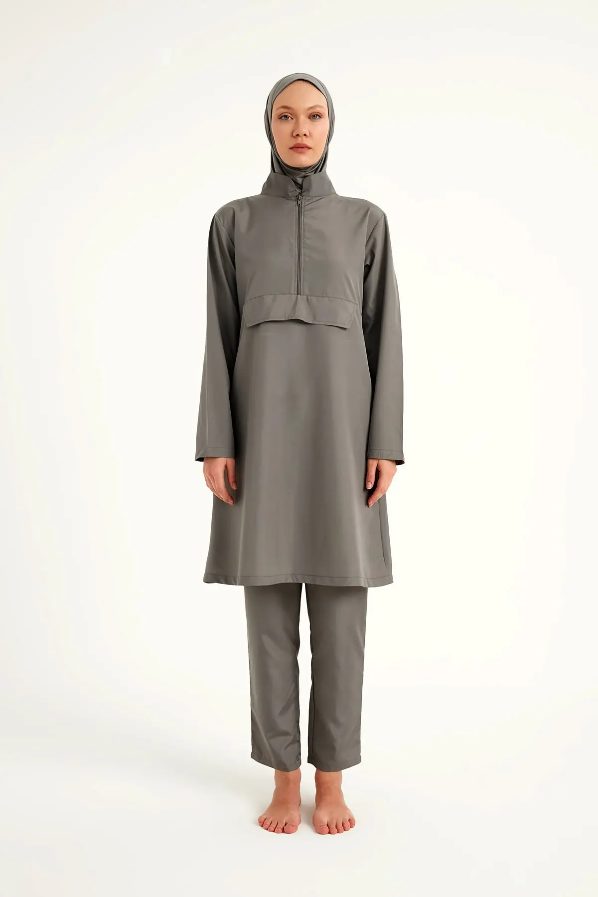Andalus Gray Full Coverage Burkini Set for Women A2503-4, photo 4