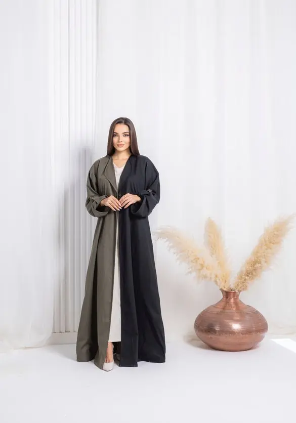 Green Black Abaya