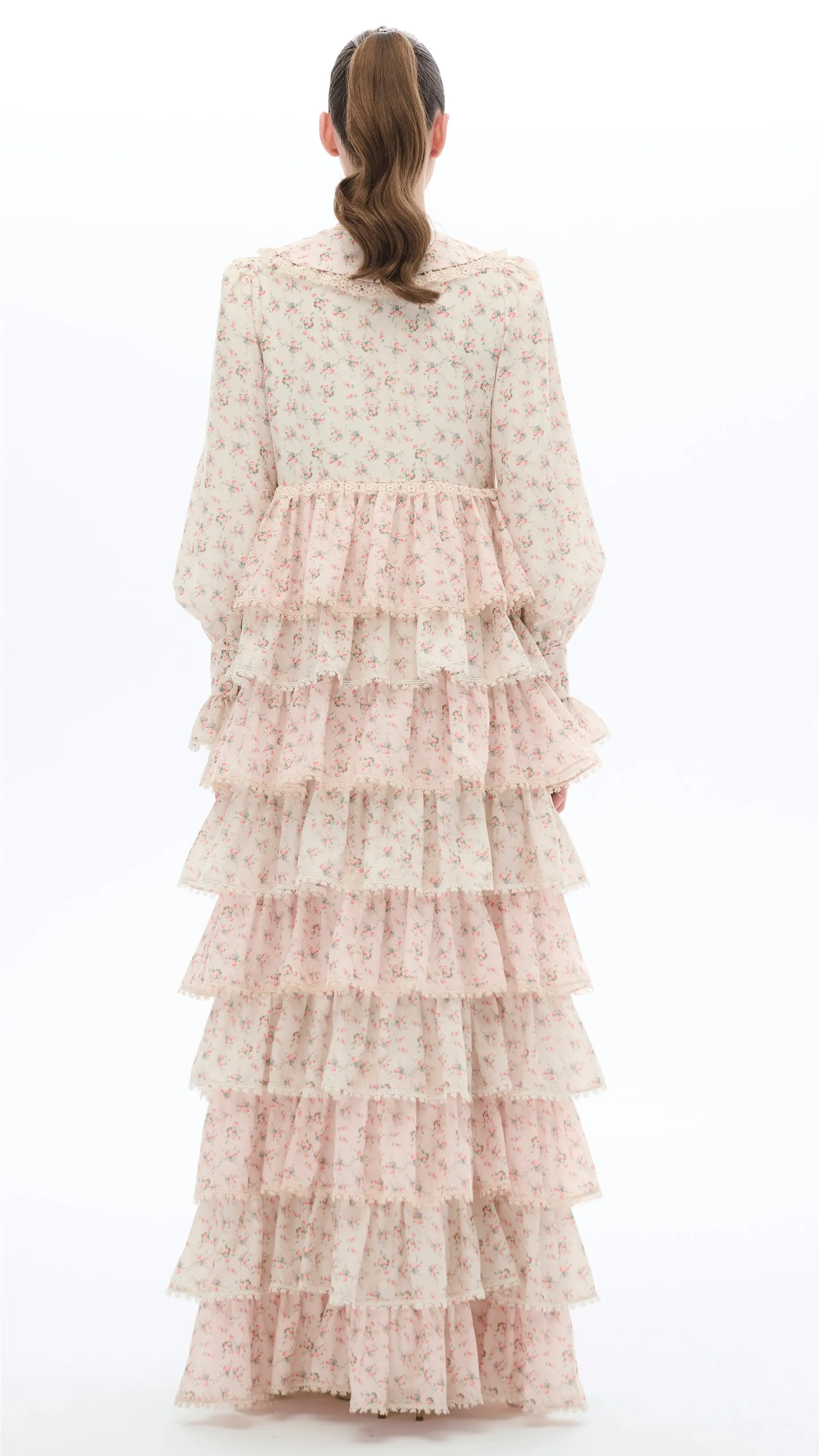Tiered Lace Ruffle Dress – Pink, photo 5