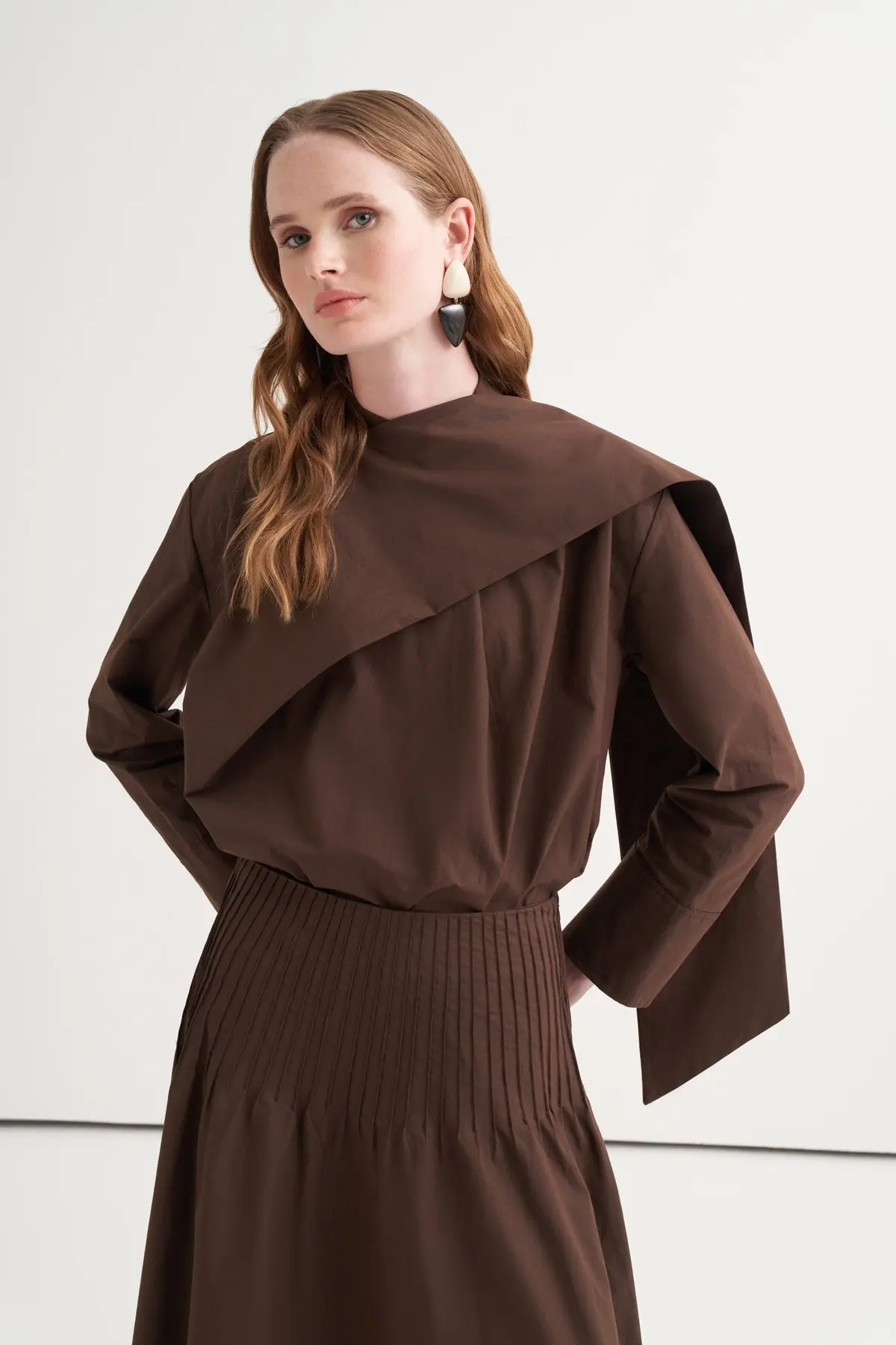 Poplin Şal Detaylı Bluz, photo 6