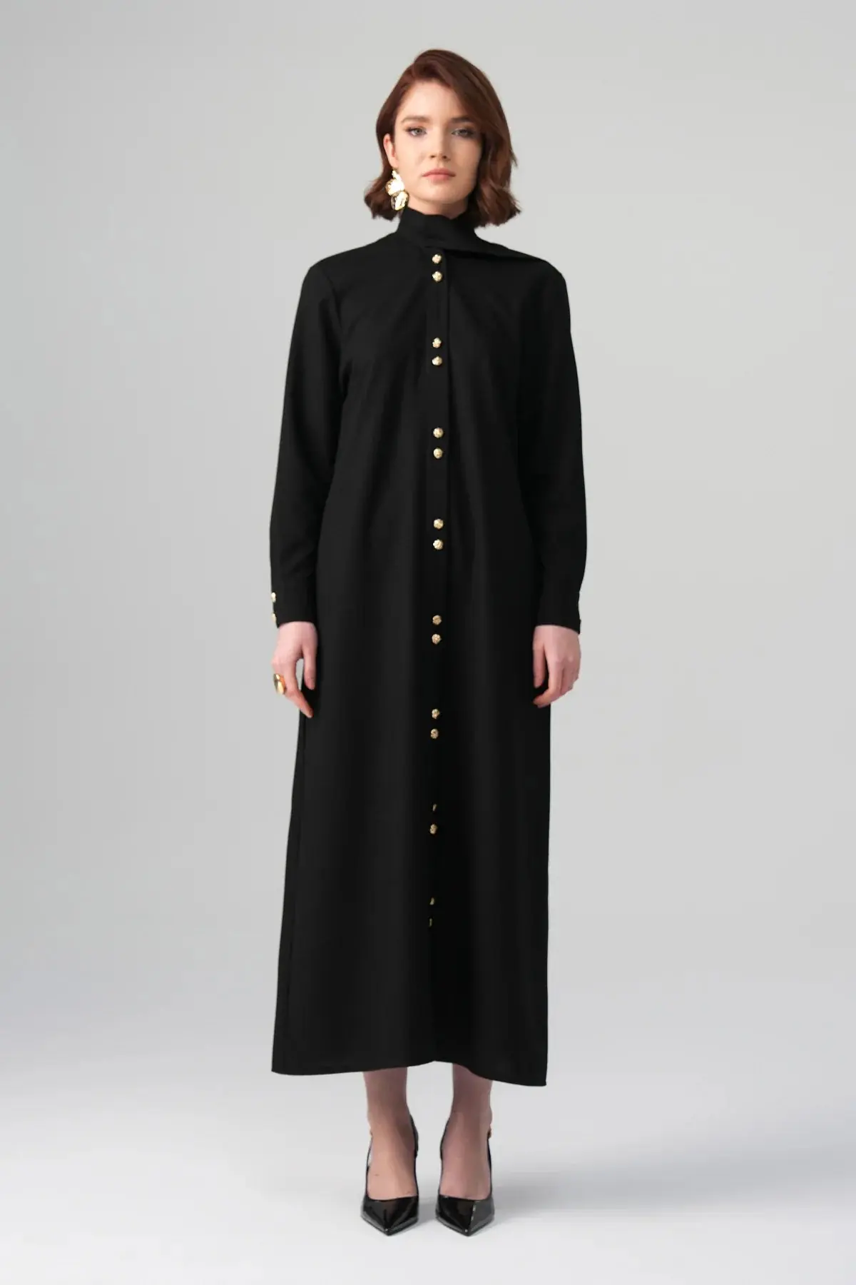 Mina Shirt Dress – Black