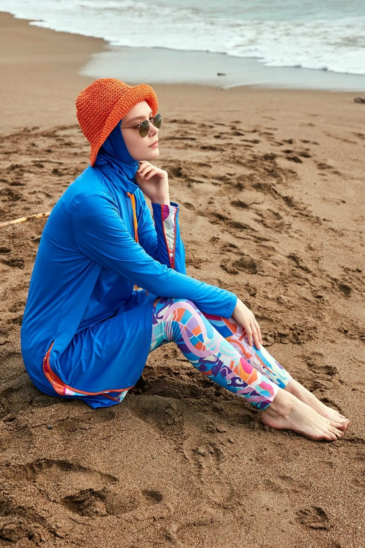 Lycra Royal Blue Burkini Modest Swimwear M2483, photo 2