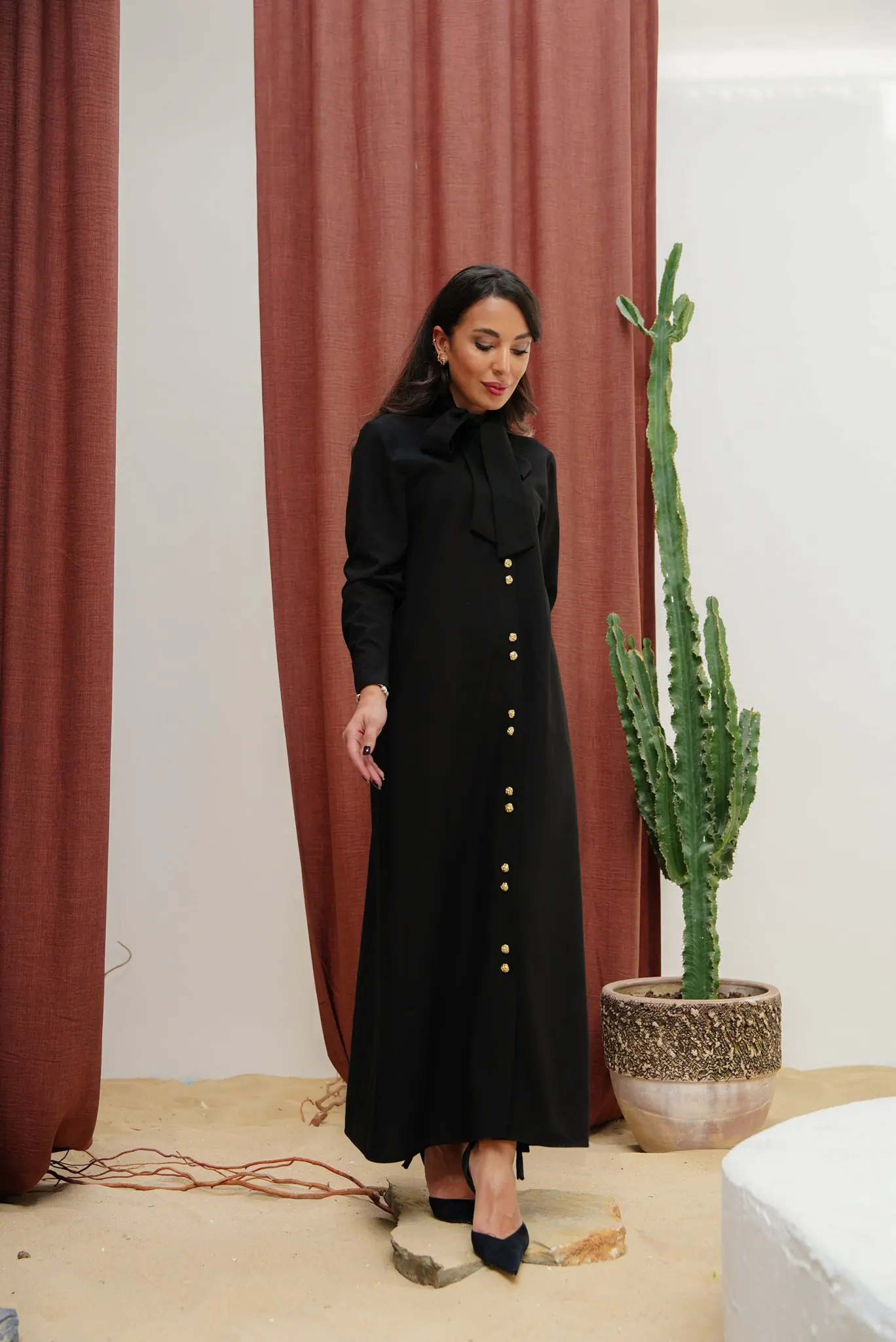 Mina Shirt Dress – Black, photo 6