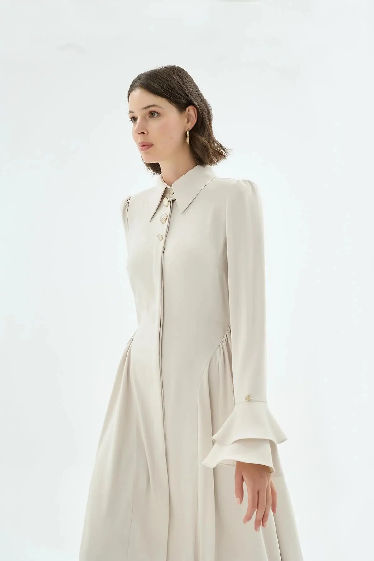 Alune Shirt Dress – Stone, photo 3
