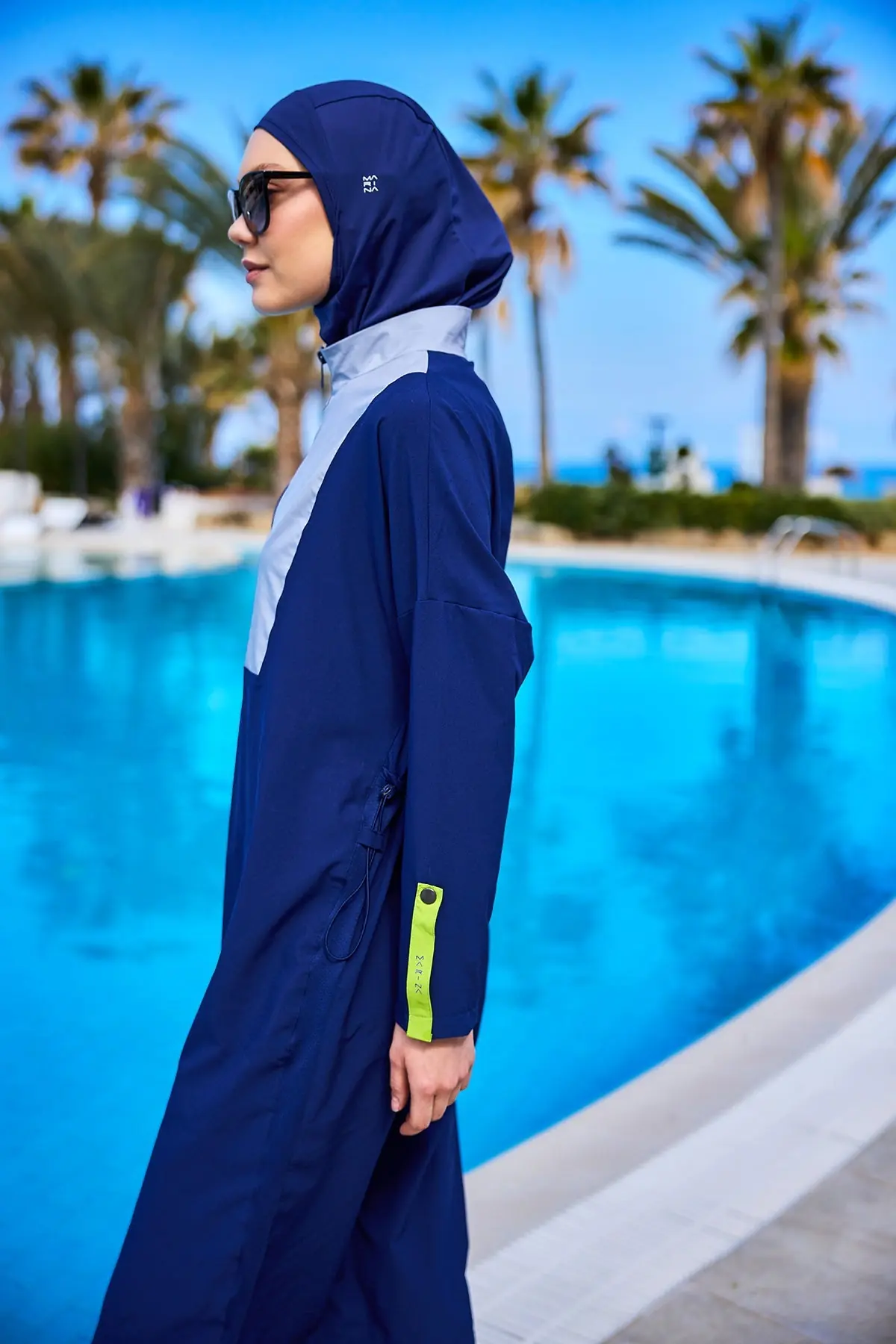 Full Coverage Modest Swimsuit Burkini - Navy, photo 4
