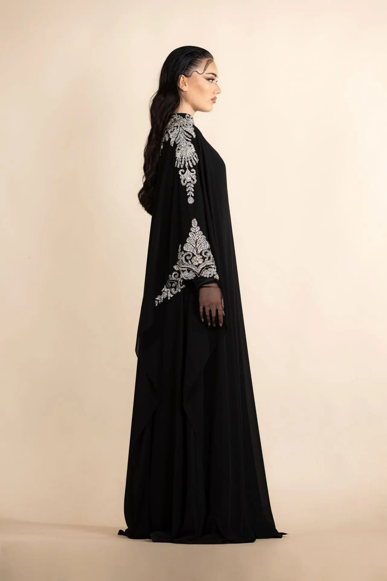 Shadow Star Embellished Abaya – Black, photo 4