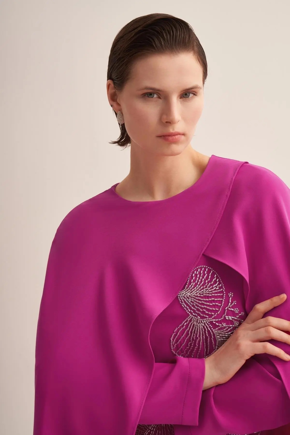 Nour Kaftan Dress – Fuchsia, photo 2