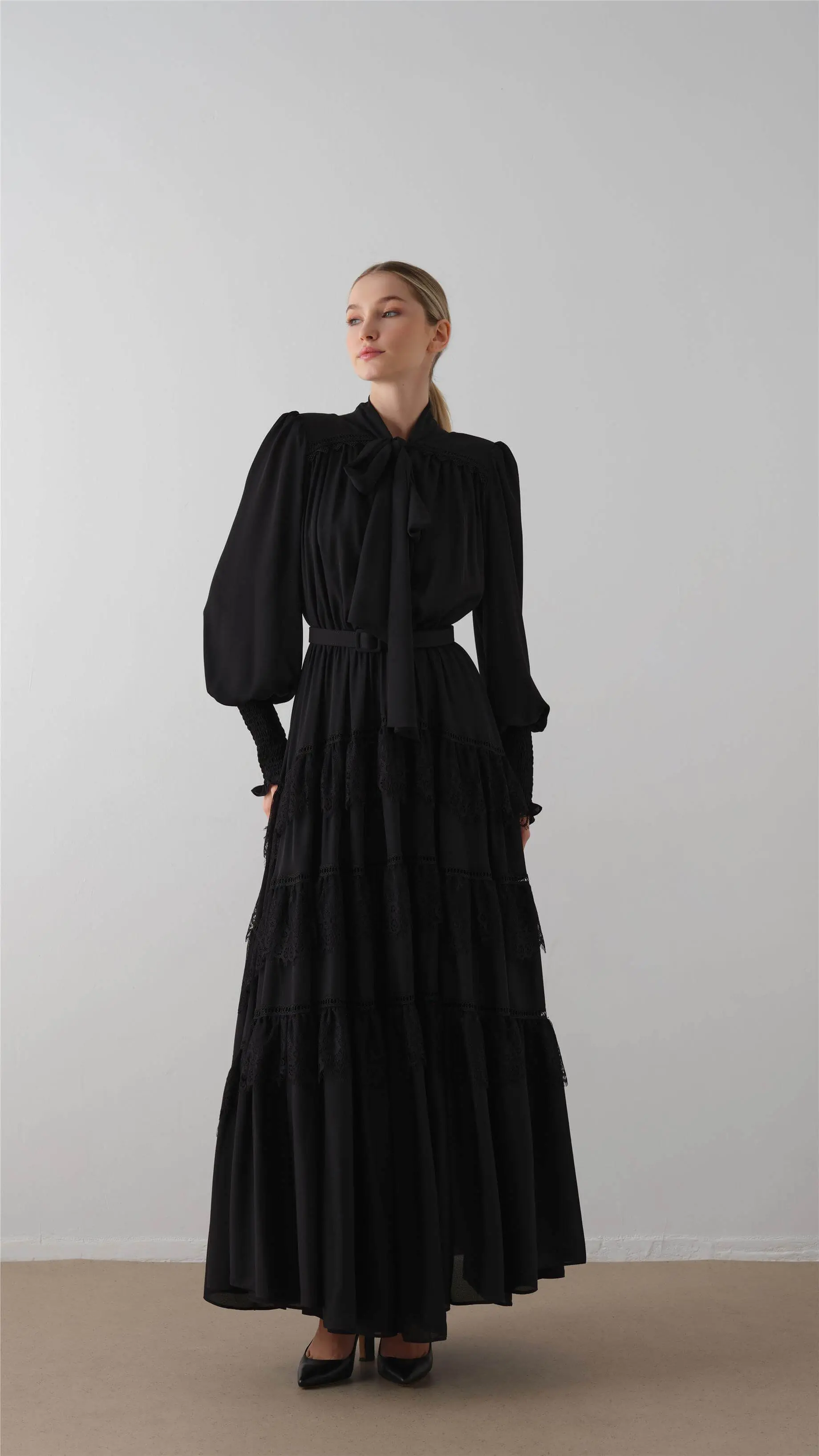 Tiered Ruffle Maxi Dress – Black, photo 3