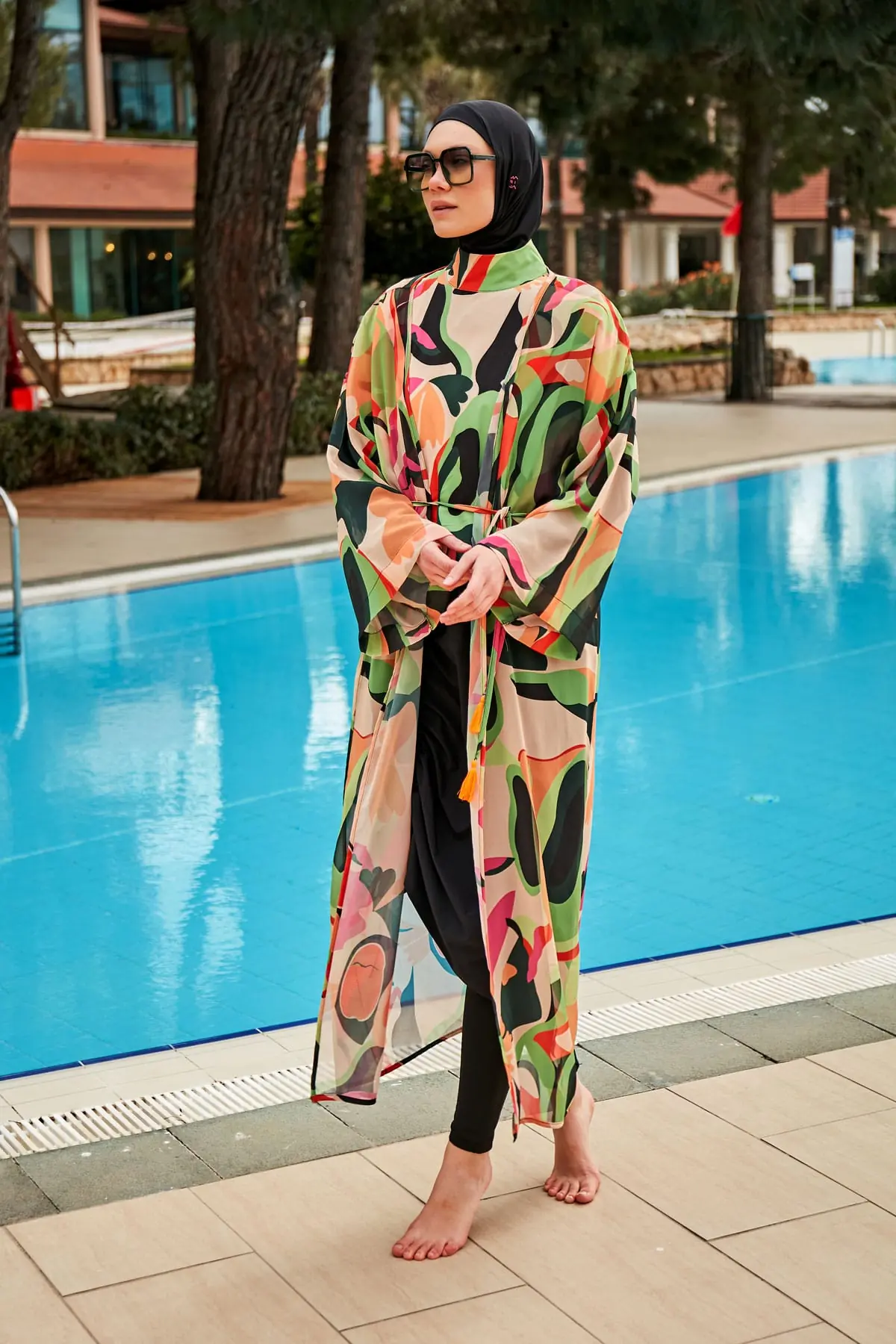 Woven Black Burkini Modest Swimwear M2423, photo 3