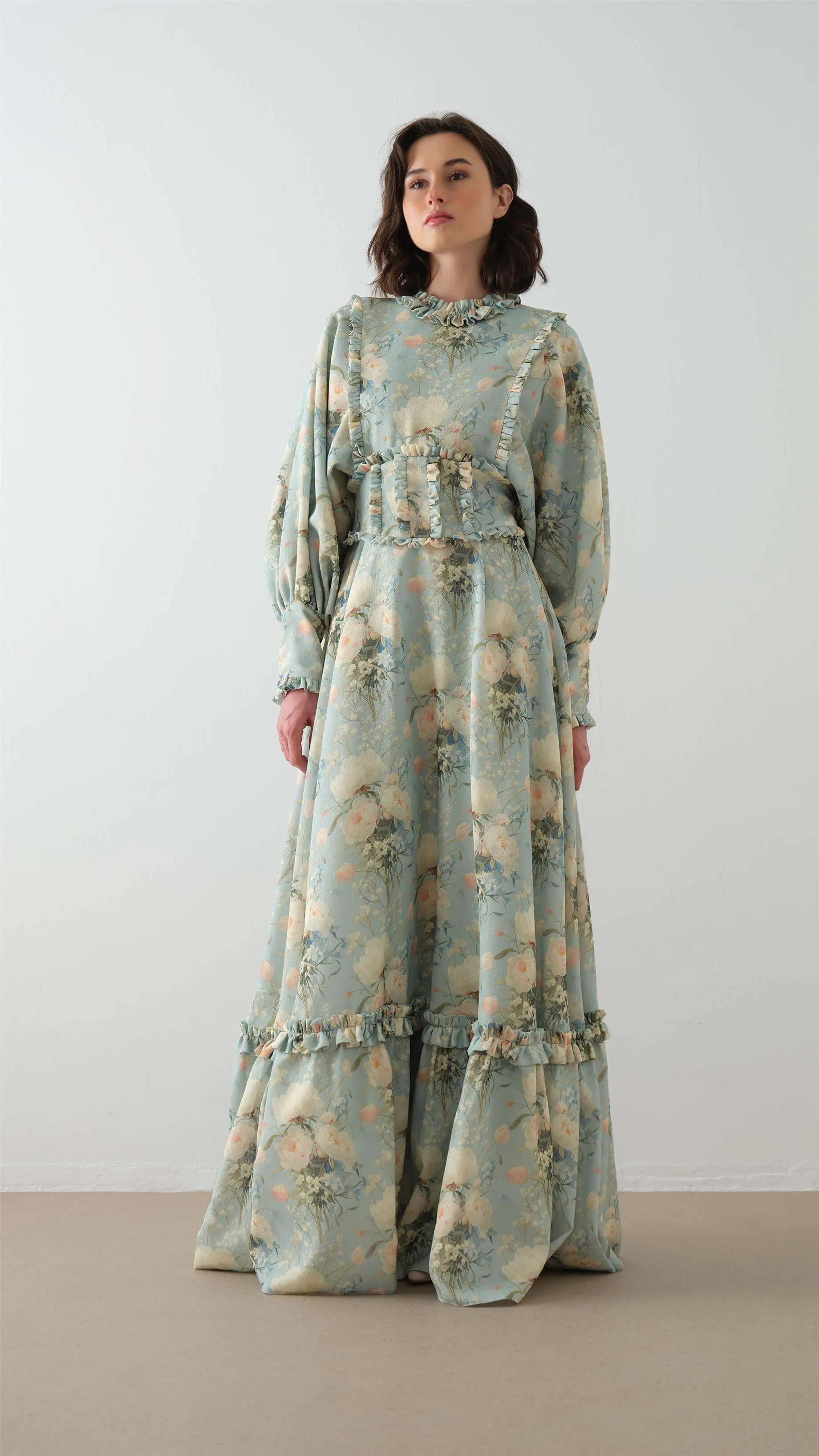 Corset Detail Floral Dress – Mint, photo 2