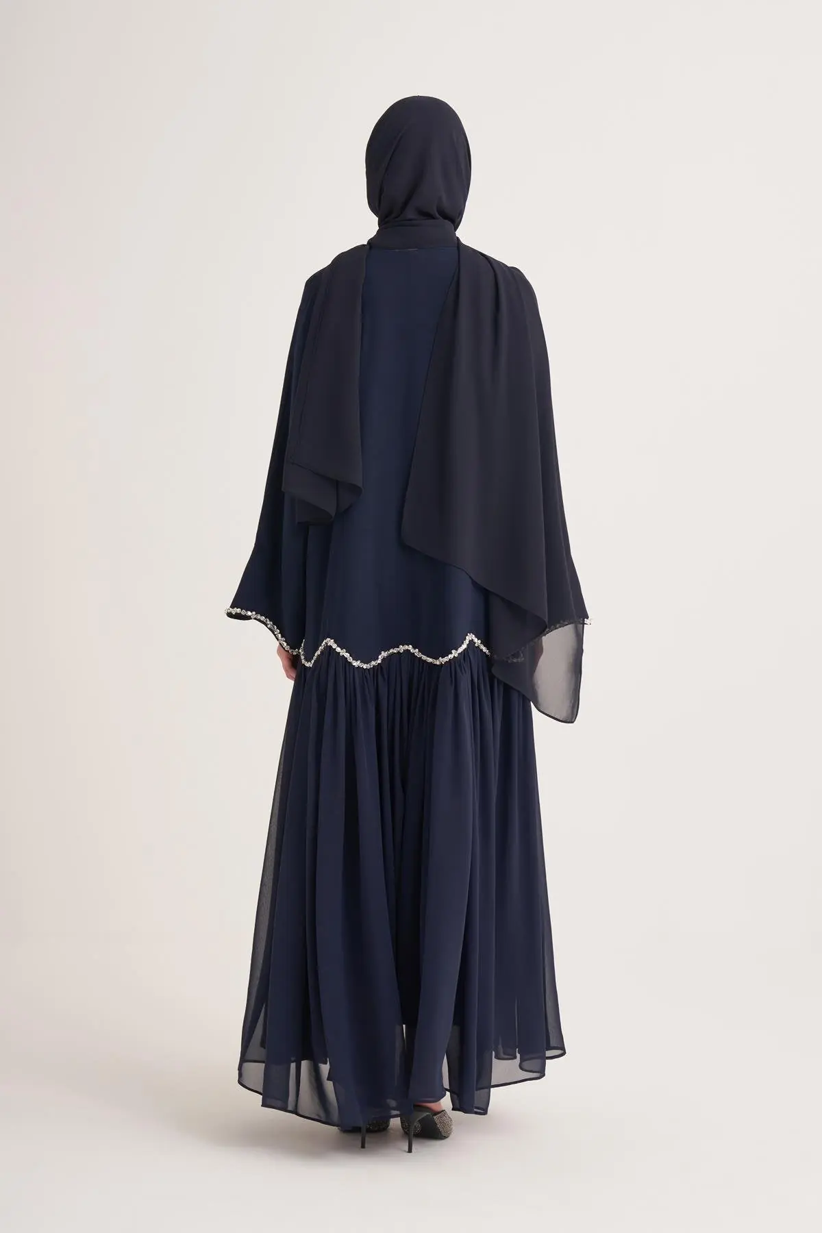 Lina Crystal Abaya & Scarf – Navy, photo 4