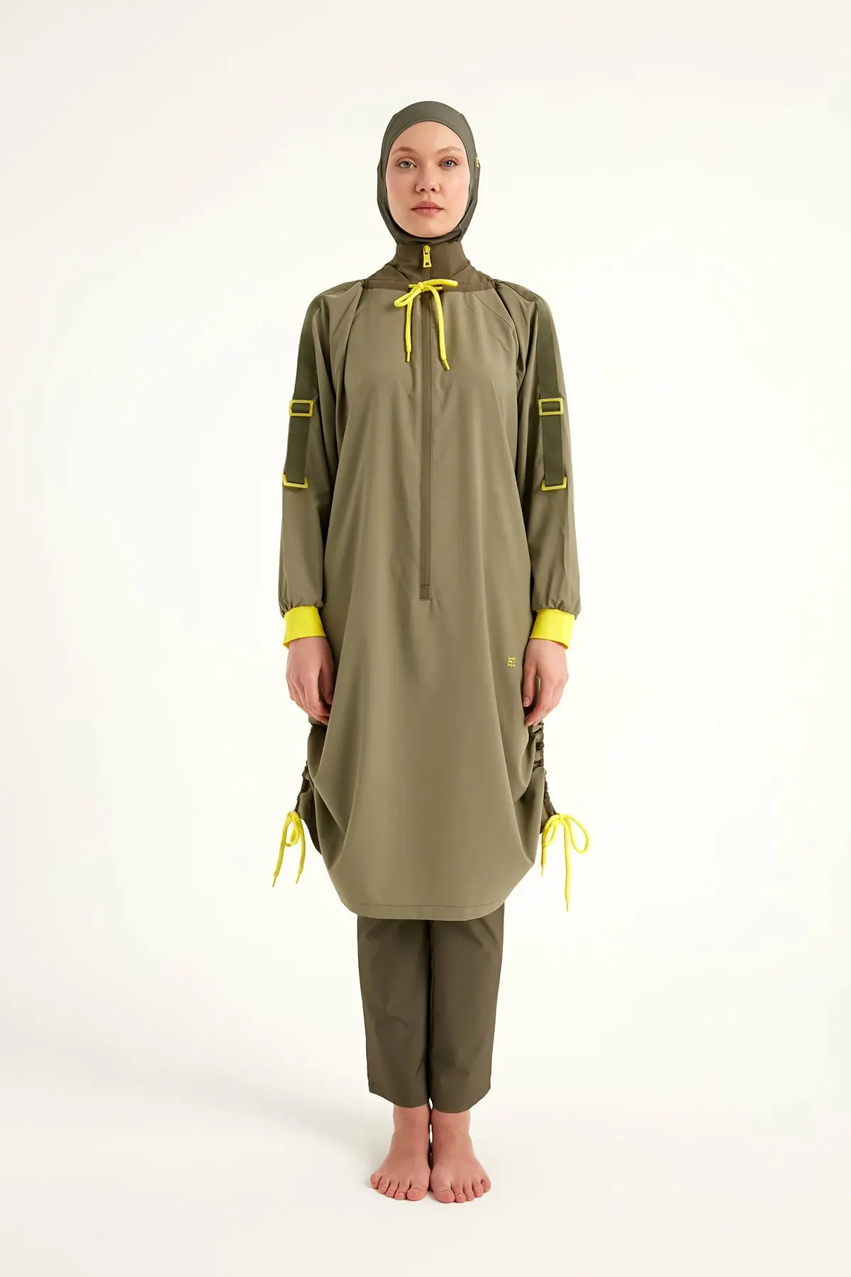 Khaki Full Coverage Swimwear Burkini Set M2524, photo 5