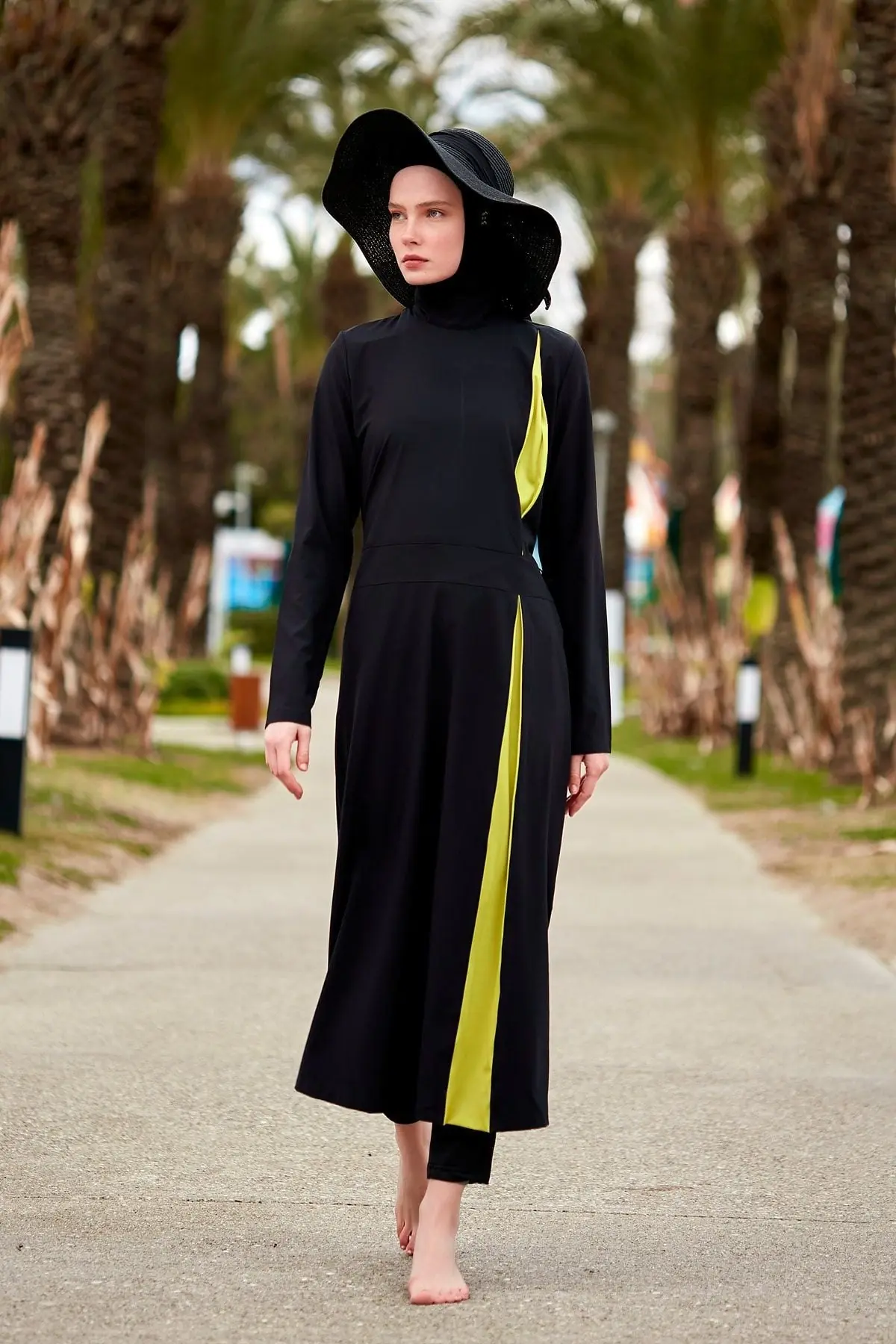 Woven Black Burkini Modest Swimwear M2420, photo 4