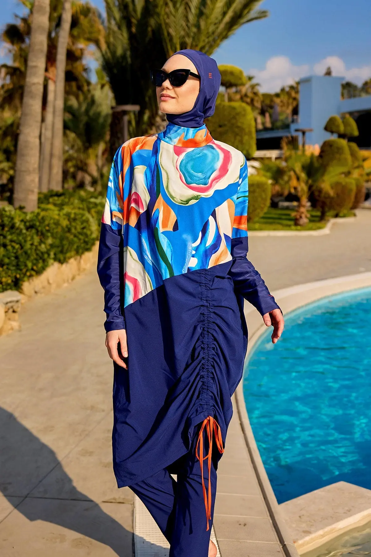 Full Coverage Modest Burkini – Islamic Swimwear Set - Multicolor