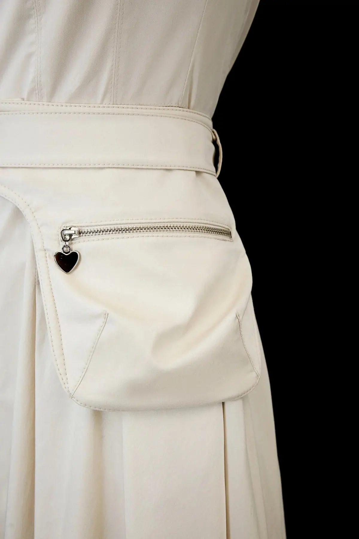 Belted Shirt-Collar Midi Dress – Ecru, photo 5
