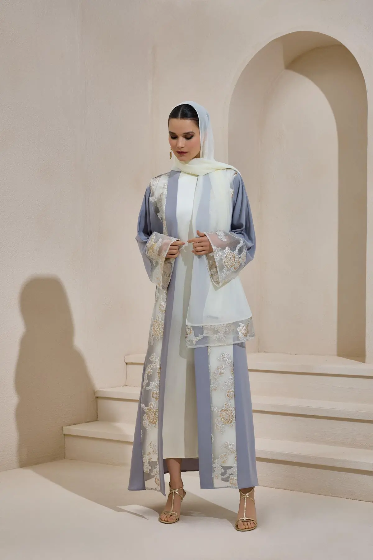 Maria Abaya Set Gray, photo 3