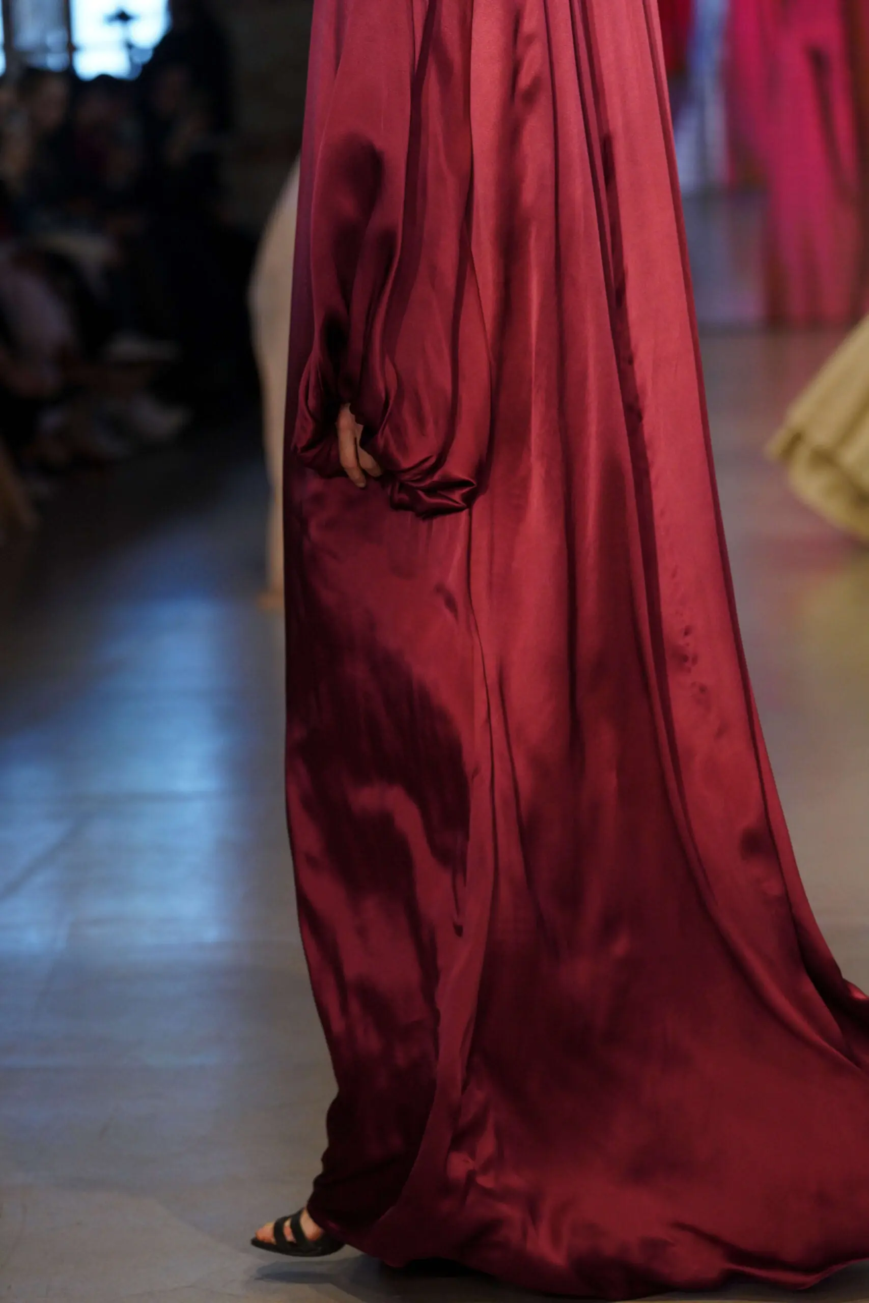 Crystal Bloom Balcanian Embellished Silk Gown – Red, photo 3